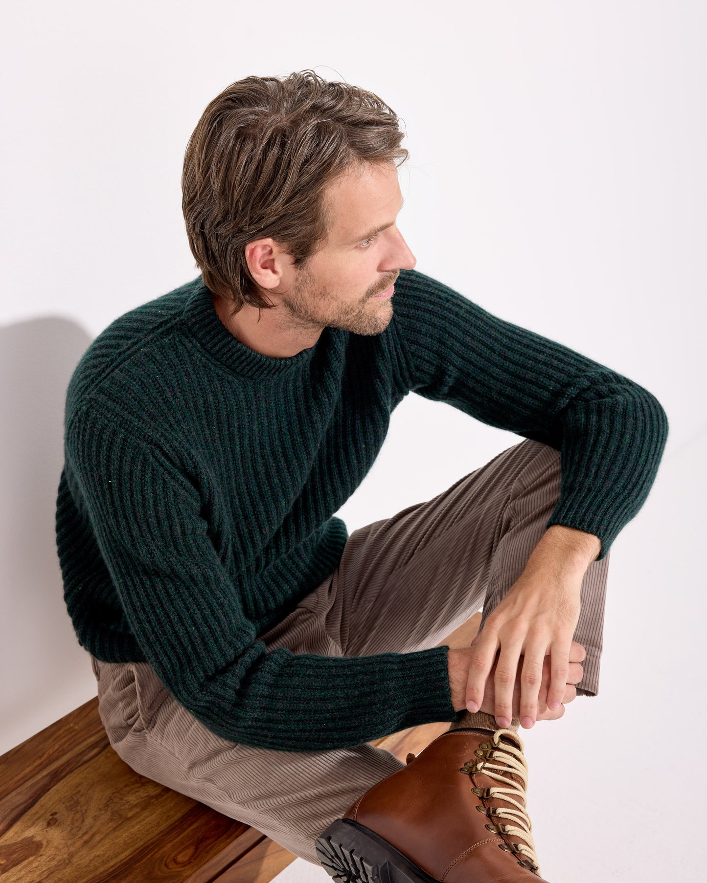 Girocollo brit cashmere verde scuro