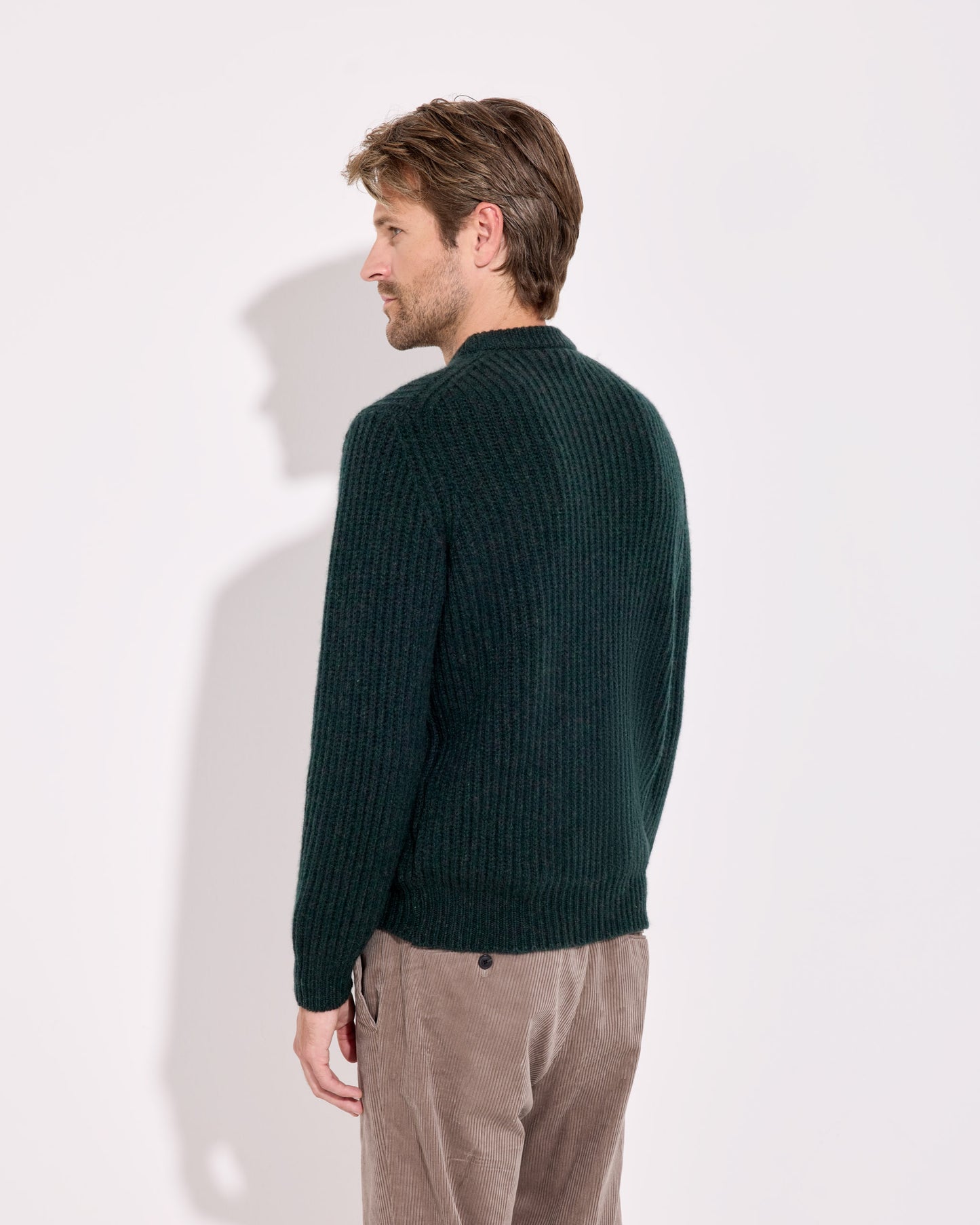 Girocollo brit cashmere verde scuro