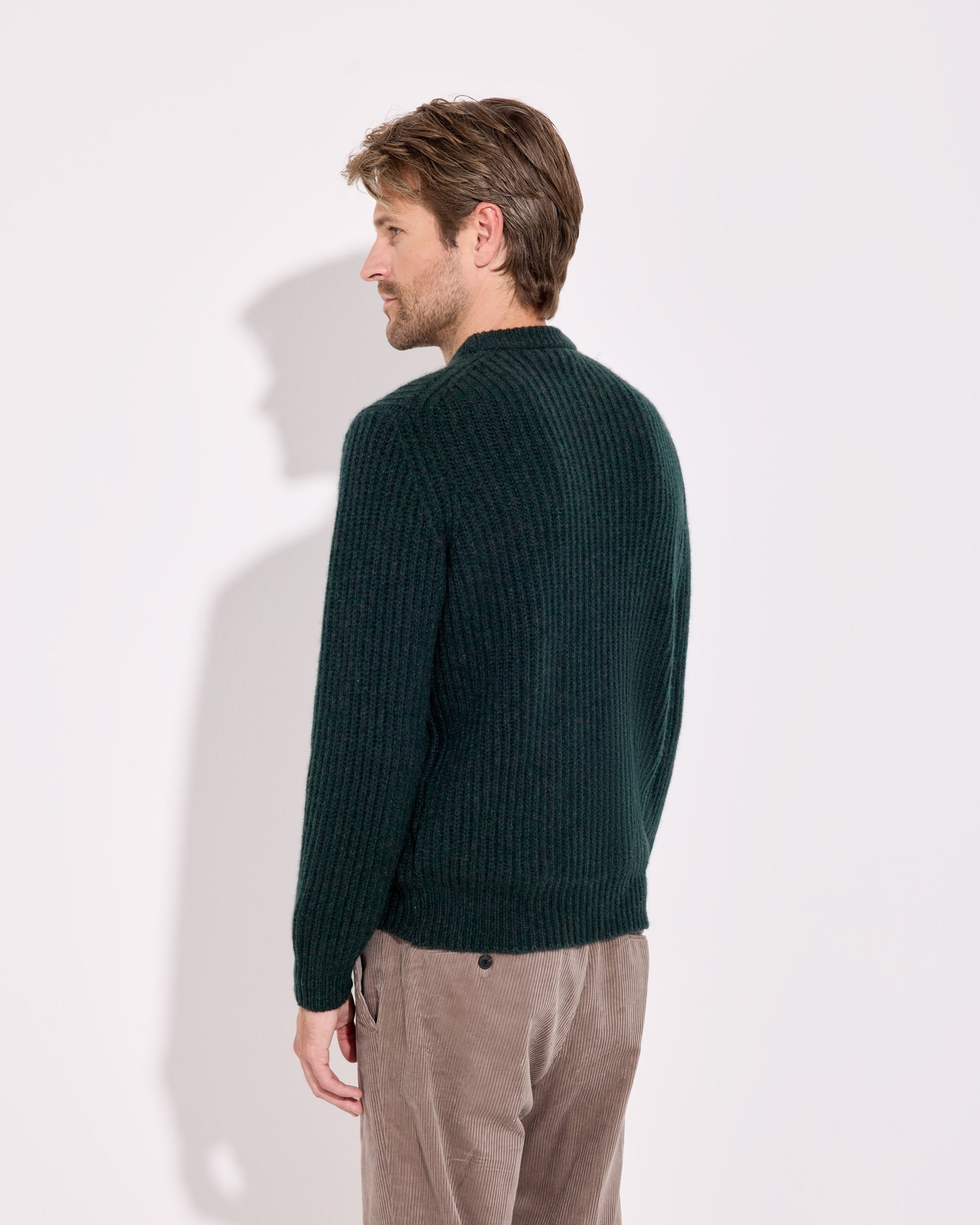 Girocollo brit cashmere verde scuro