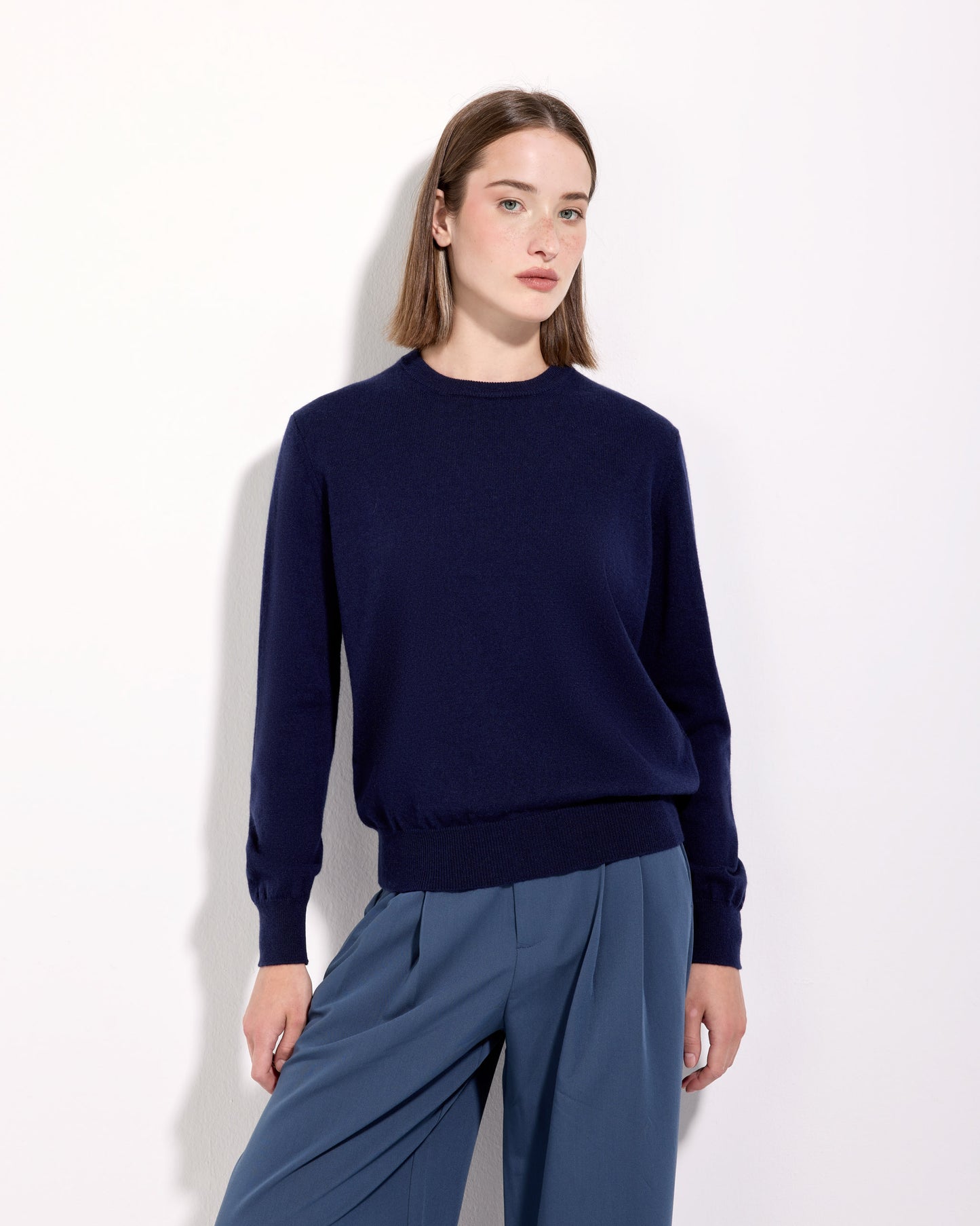 Girocollo cashmere inchiostro