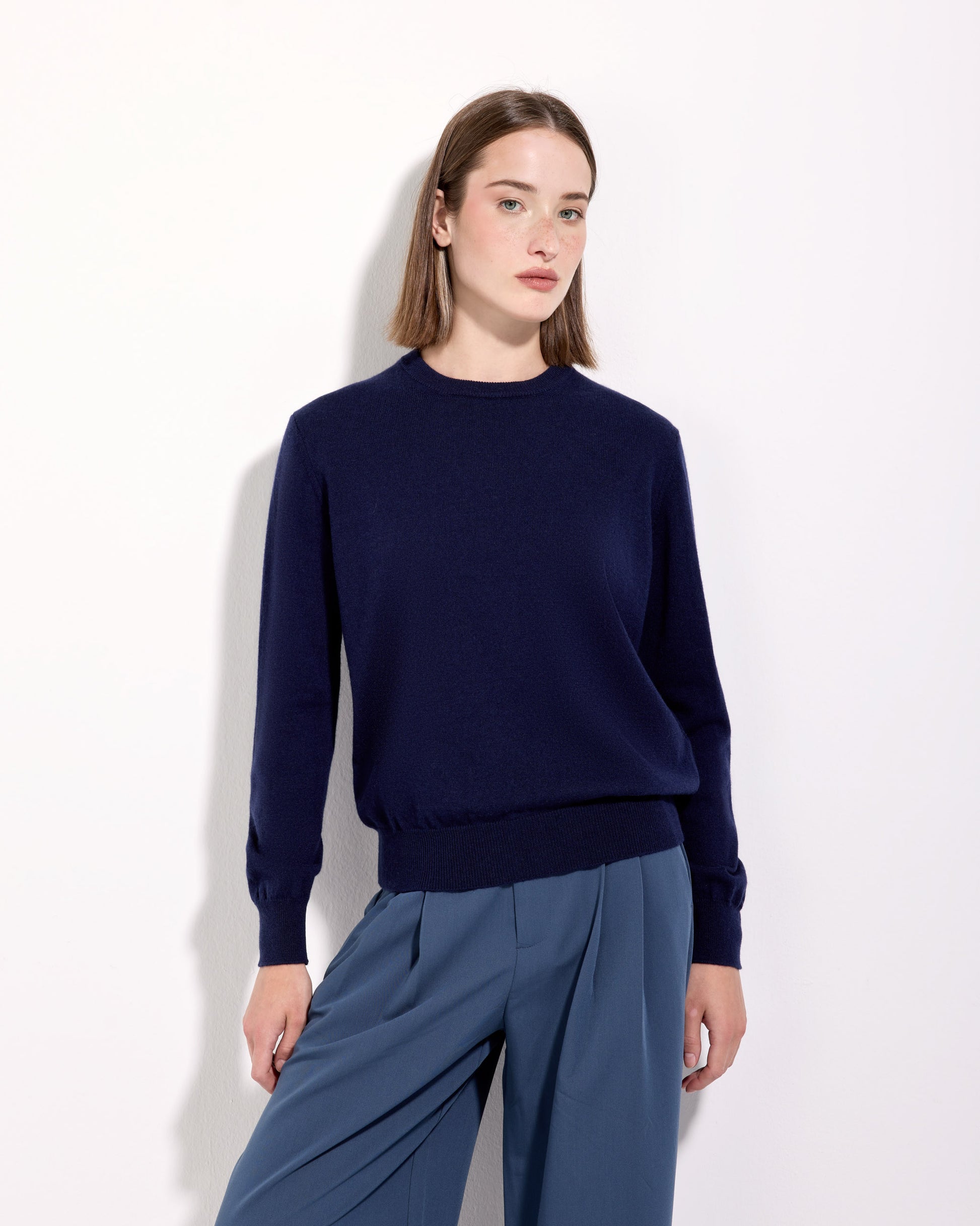 Girocollo cashmere inchiostro