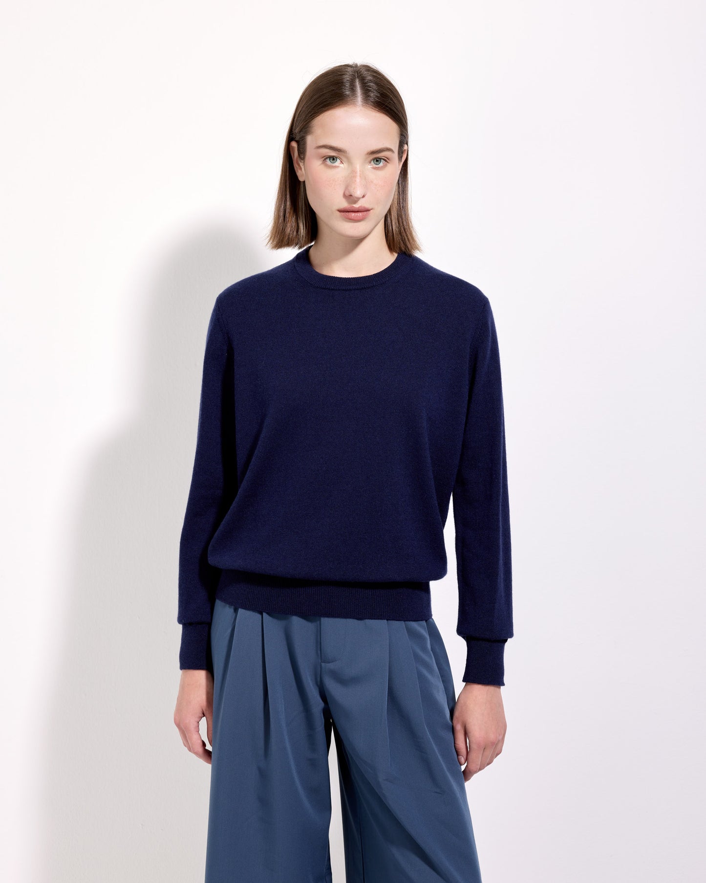 Girocollo cashmere inchiostro