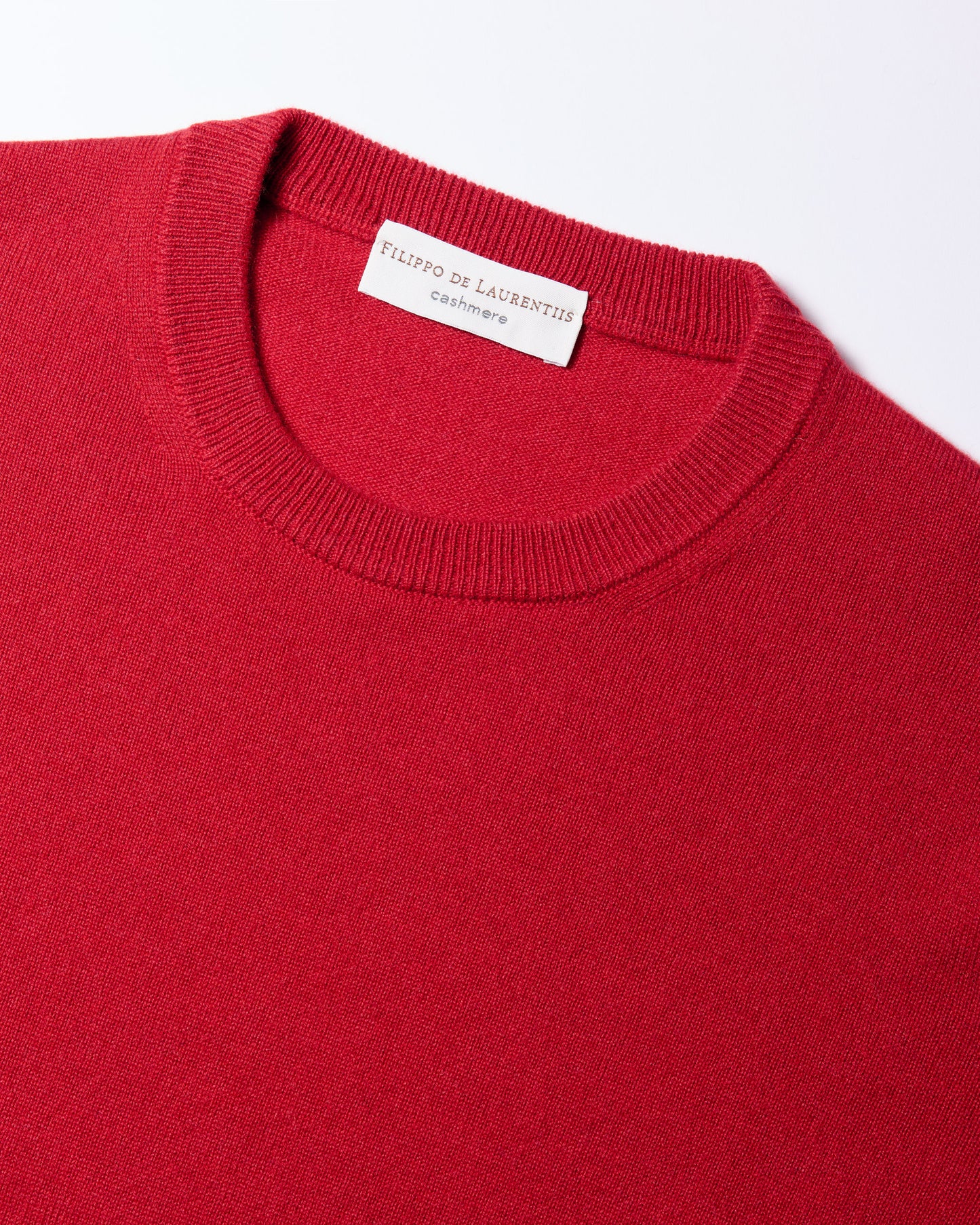 Girocollo cashmere rosso fuoco