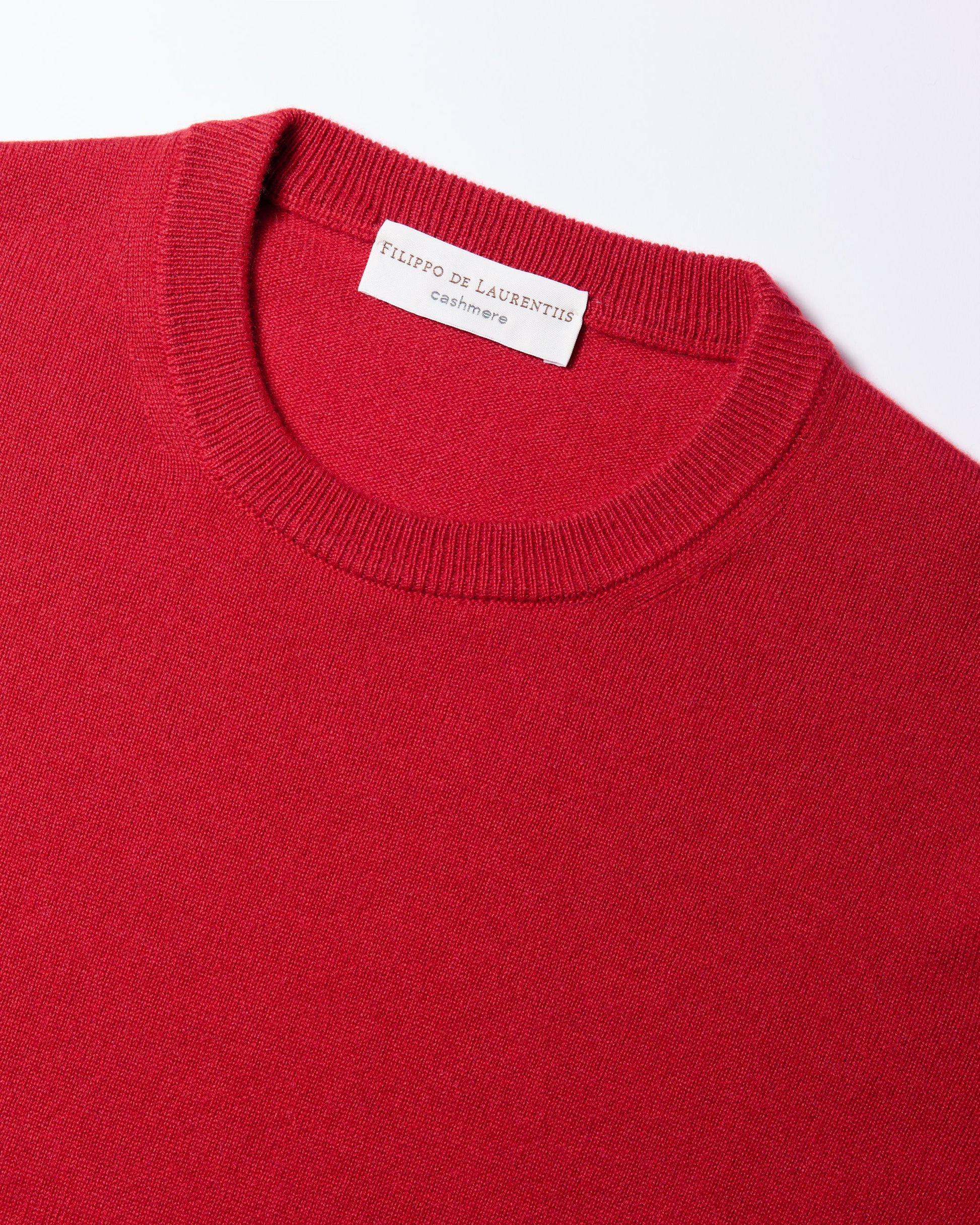 Girocollo cashmere rosso fuoco