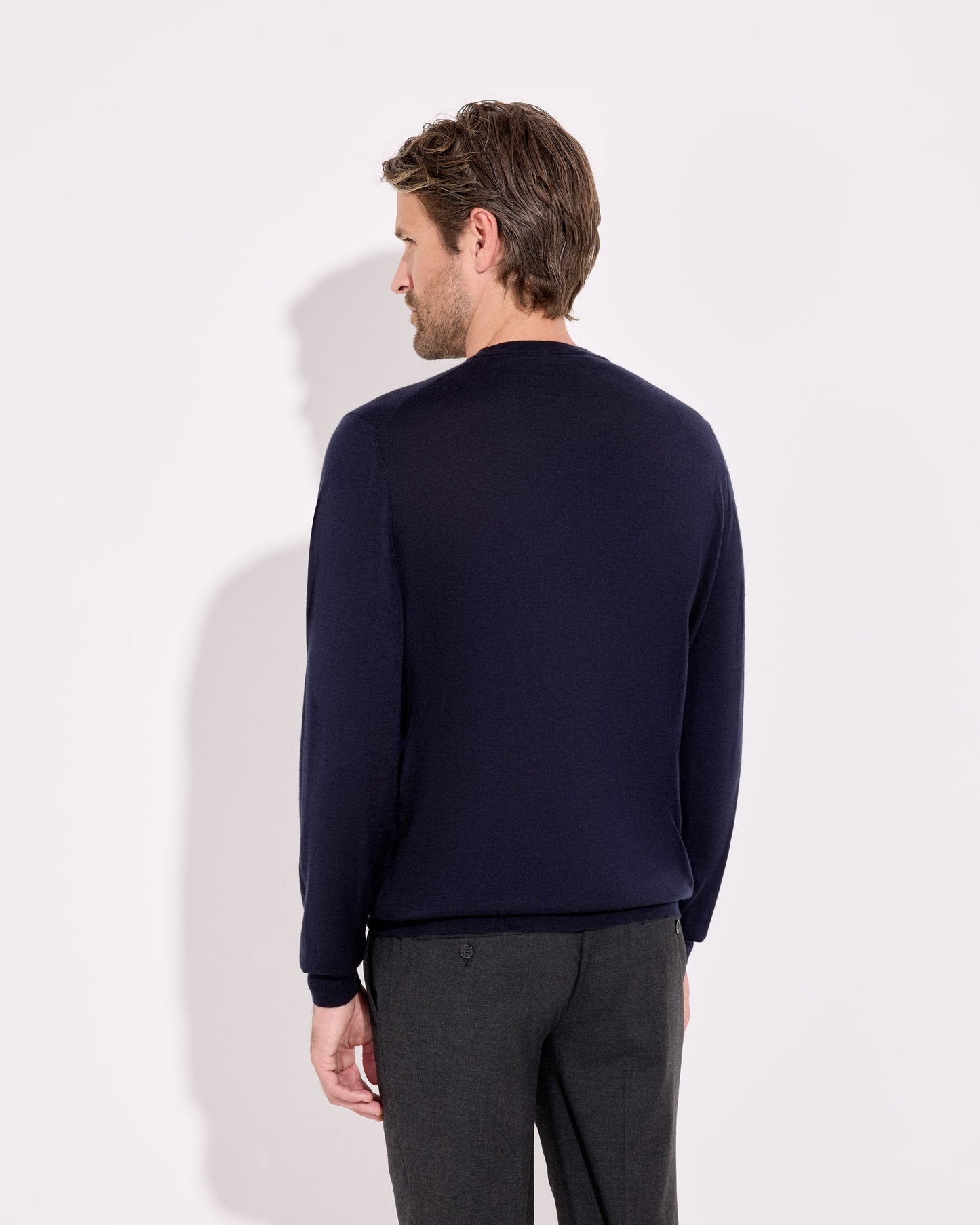 Girocollo cashmere seta blu navy