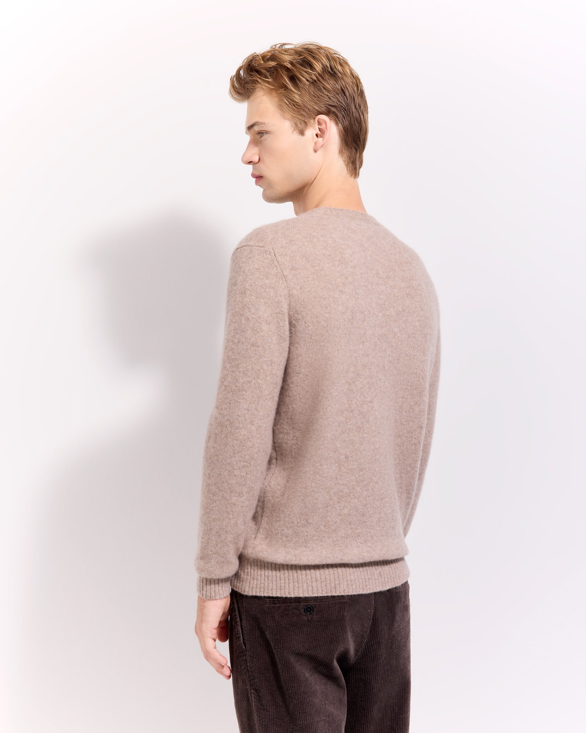 Girocollo garzato cashmere seta grigio