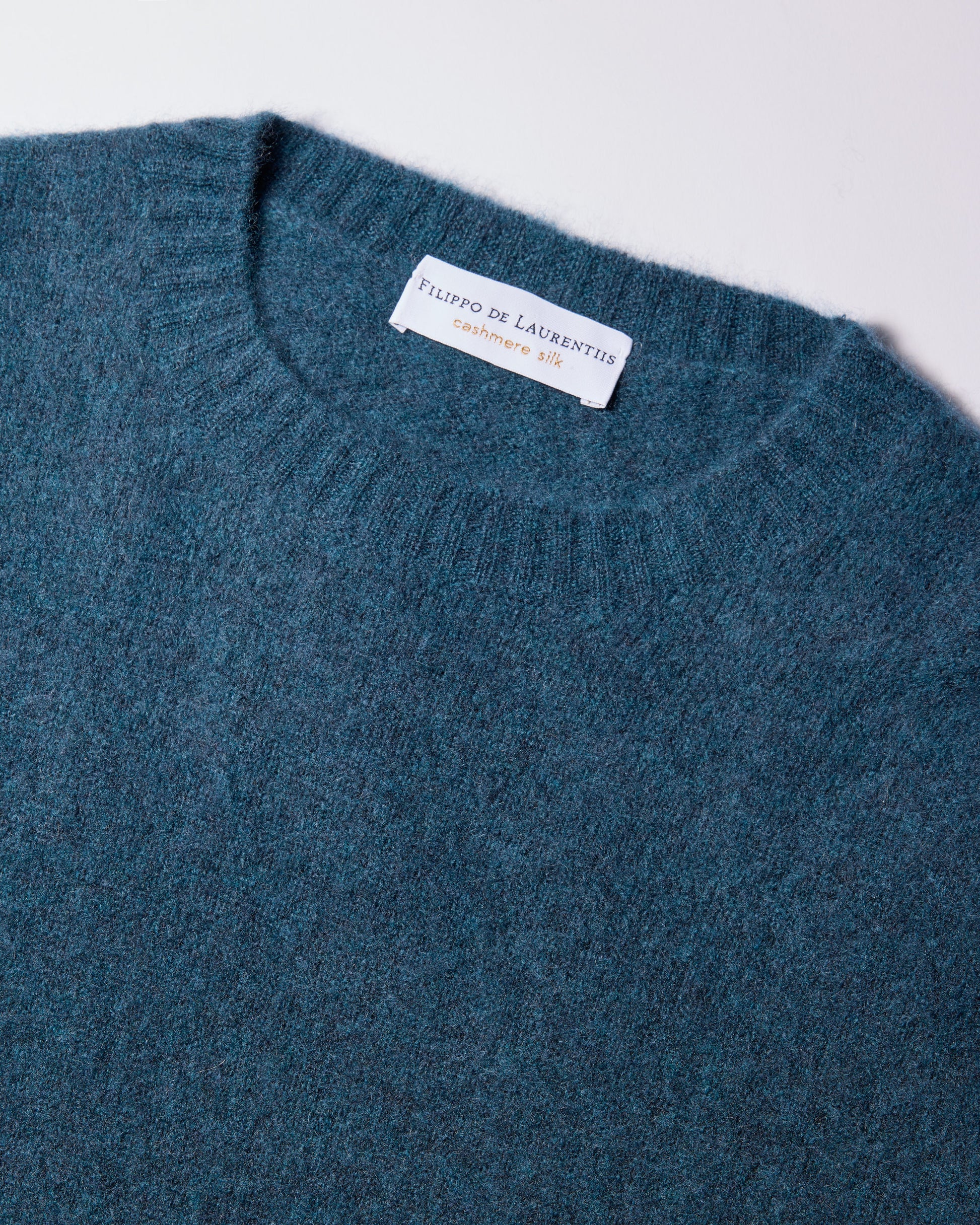 Girocollo garzato cashmere seta niagara