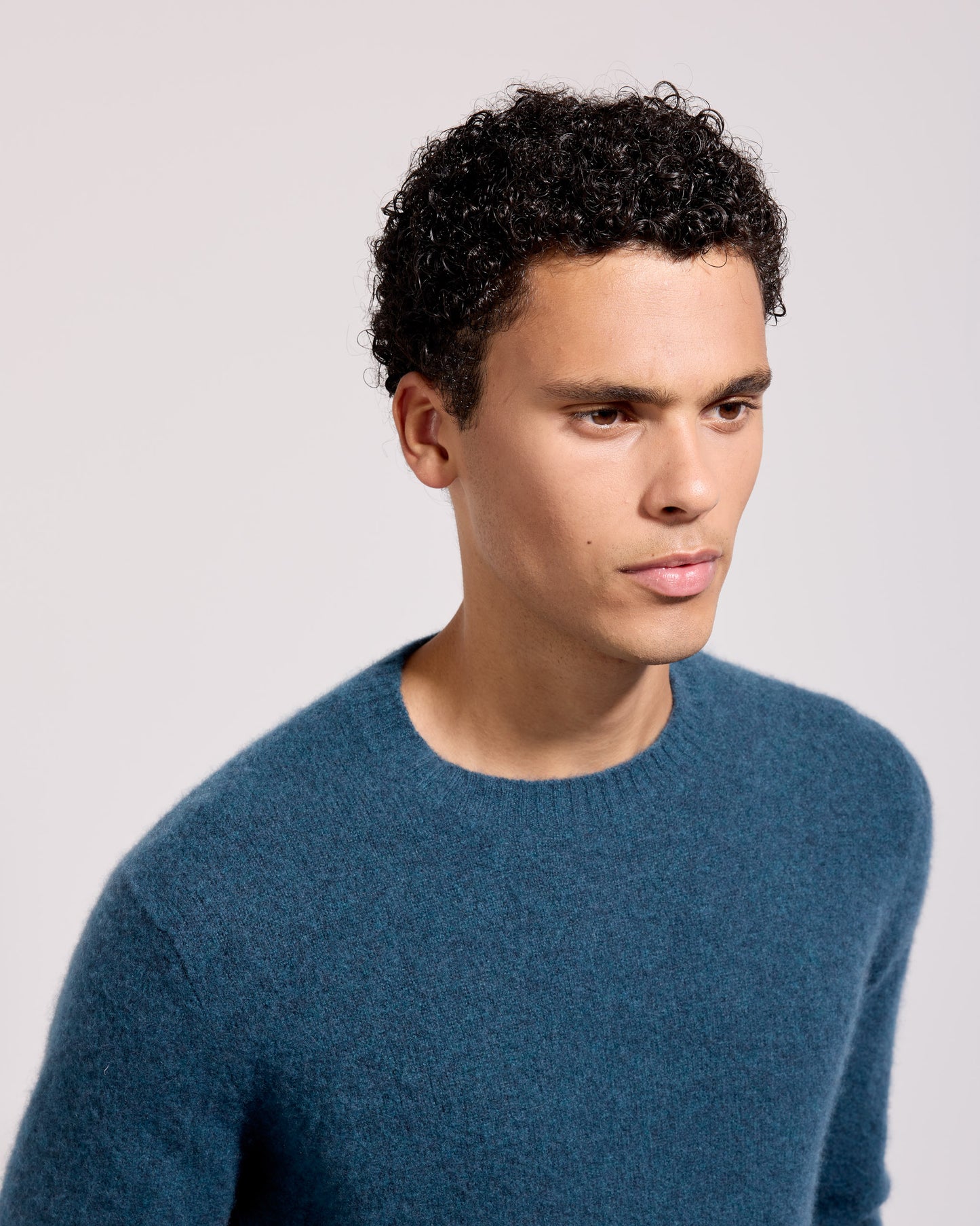 Girocollo garzato cashmere seta niagara