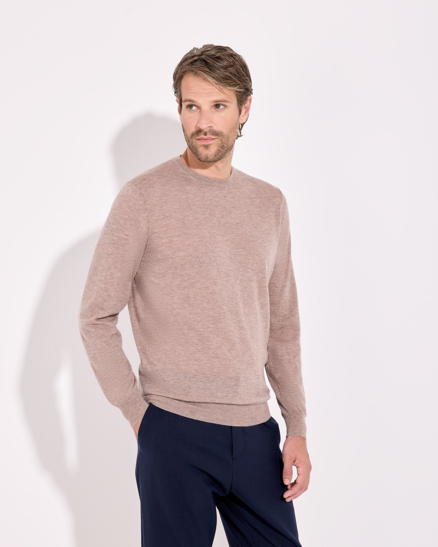 Girocollo lana cashmere blu navy