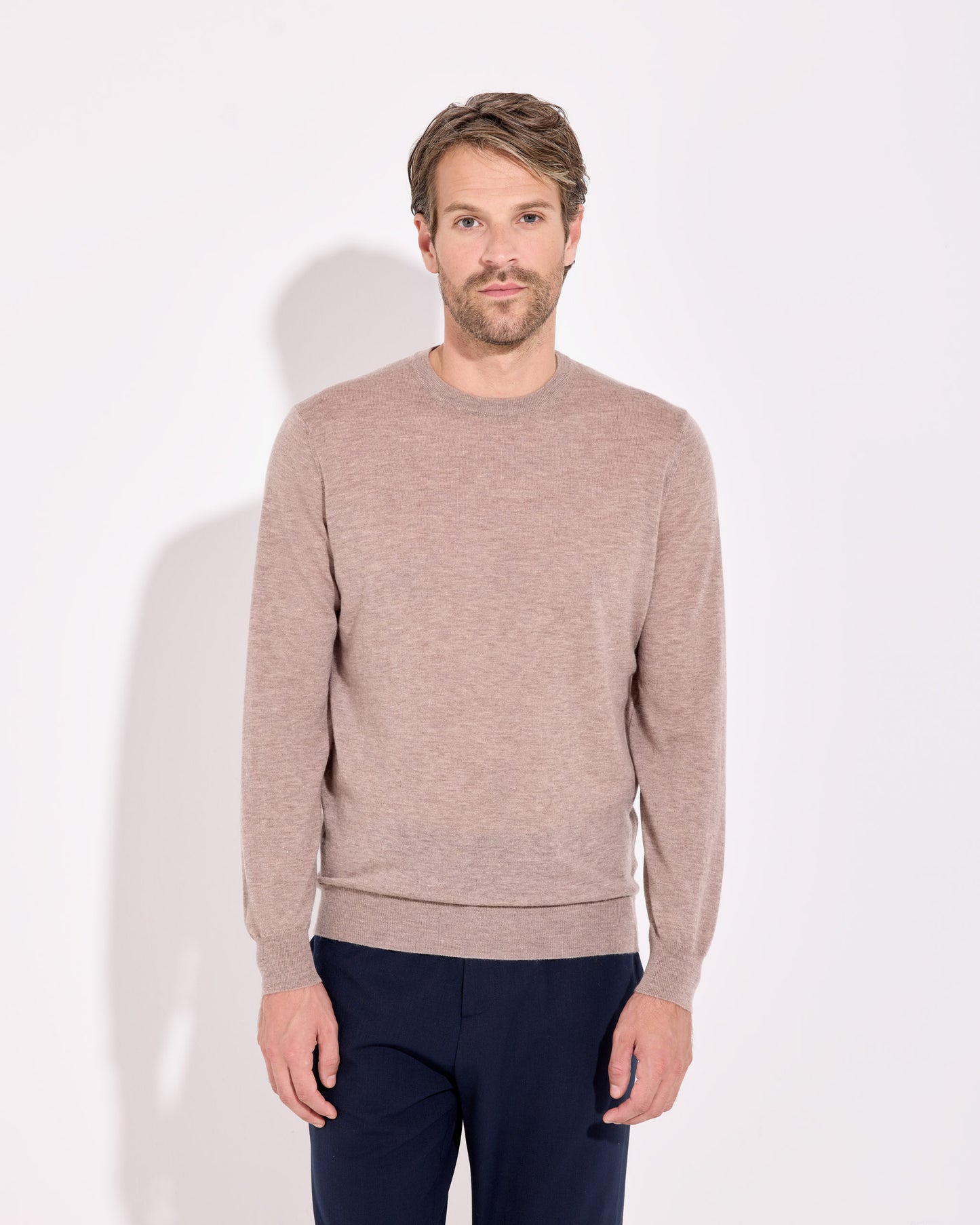Girocollo lana cashmere blu navy