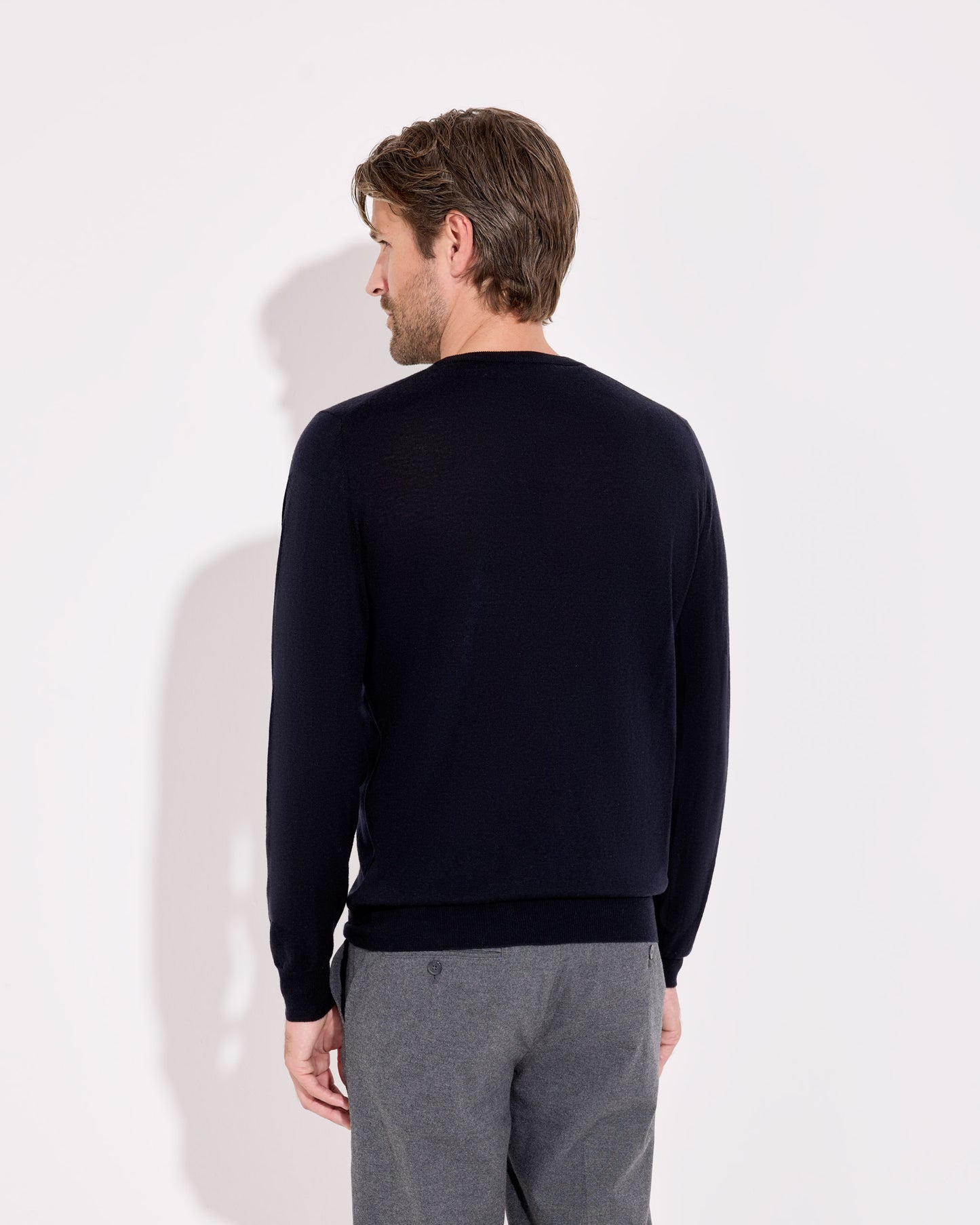 Girocollo lana cashmere blu navy