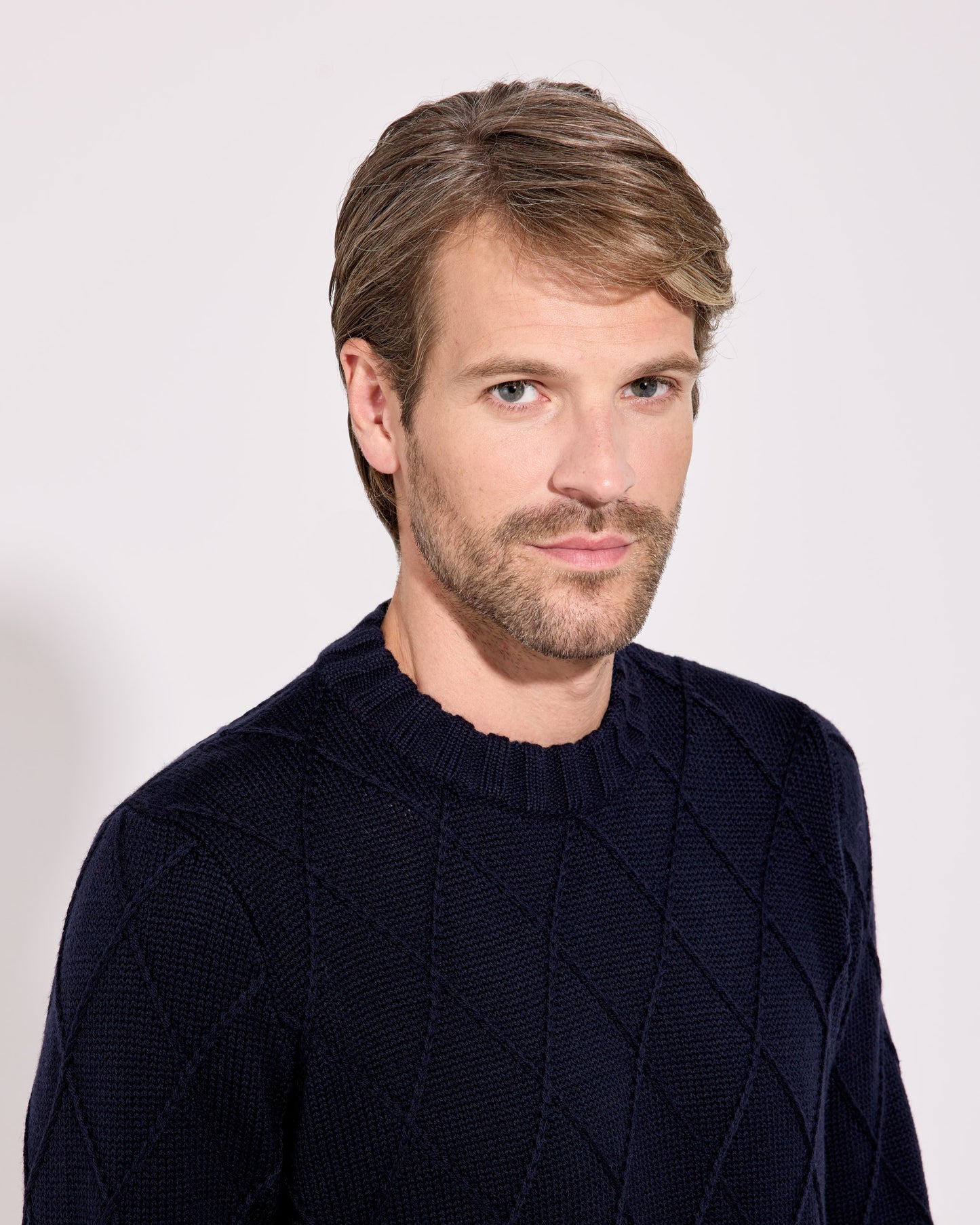 Girocollo lana merino blu navy