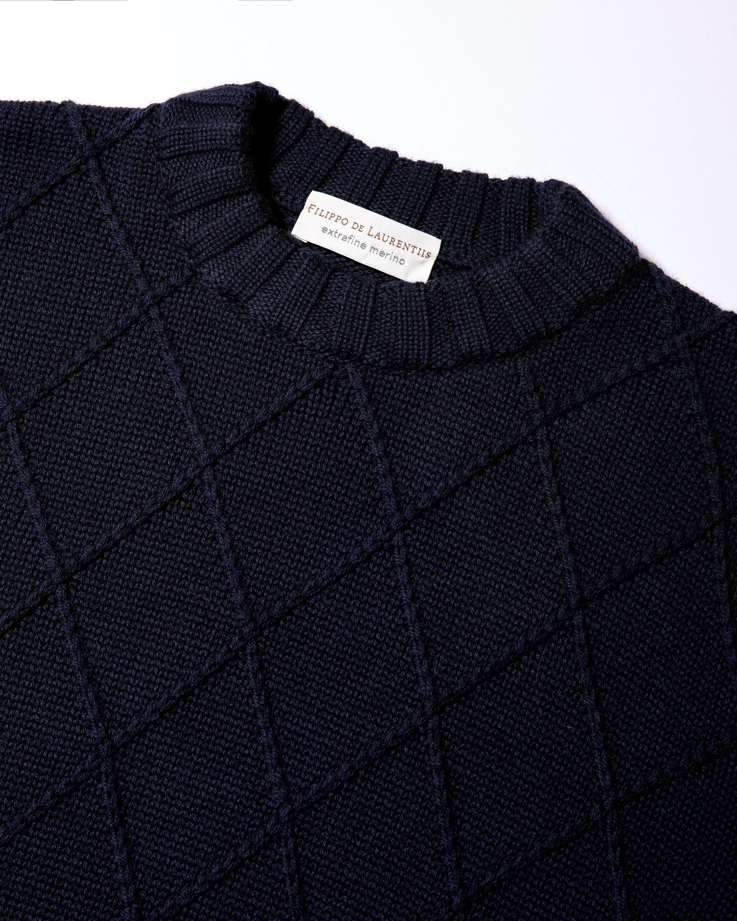 Girocollo lana merino blu navy