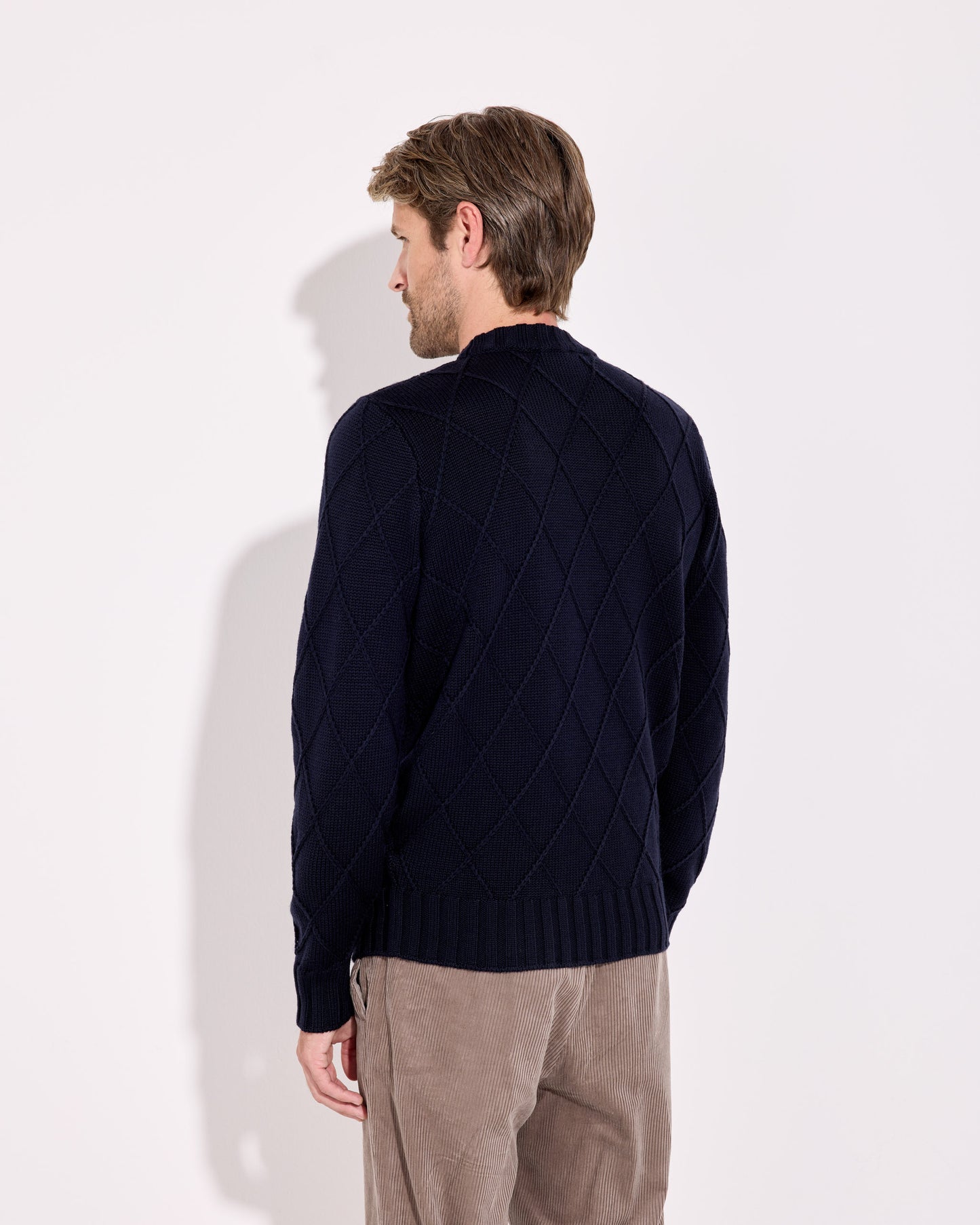 Girocollo lana merino blu navy