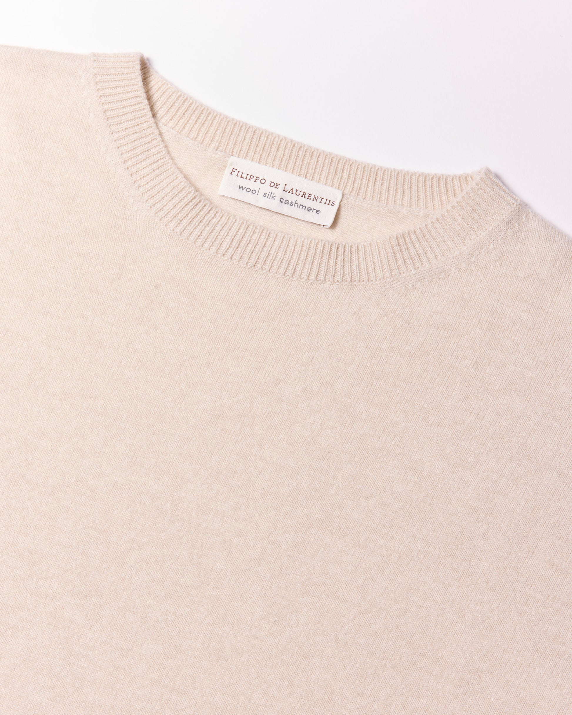 Girocollo lana seta cashmere bianco lana