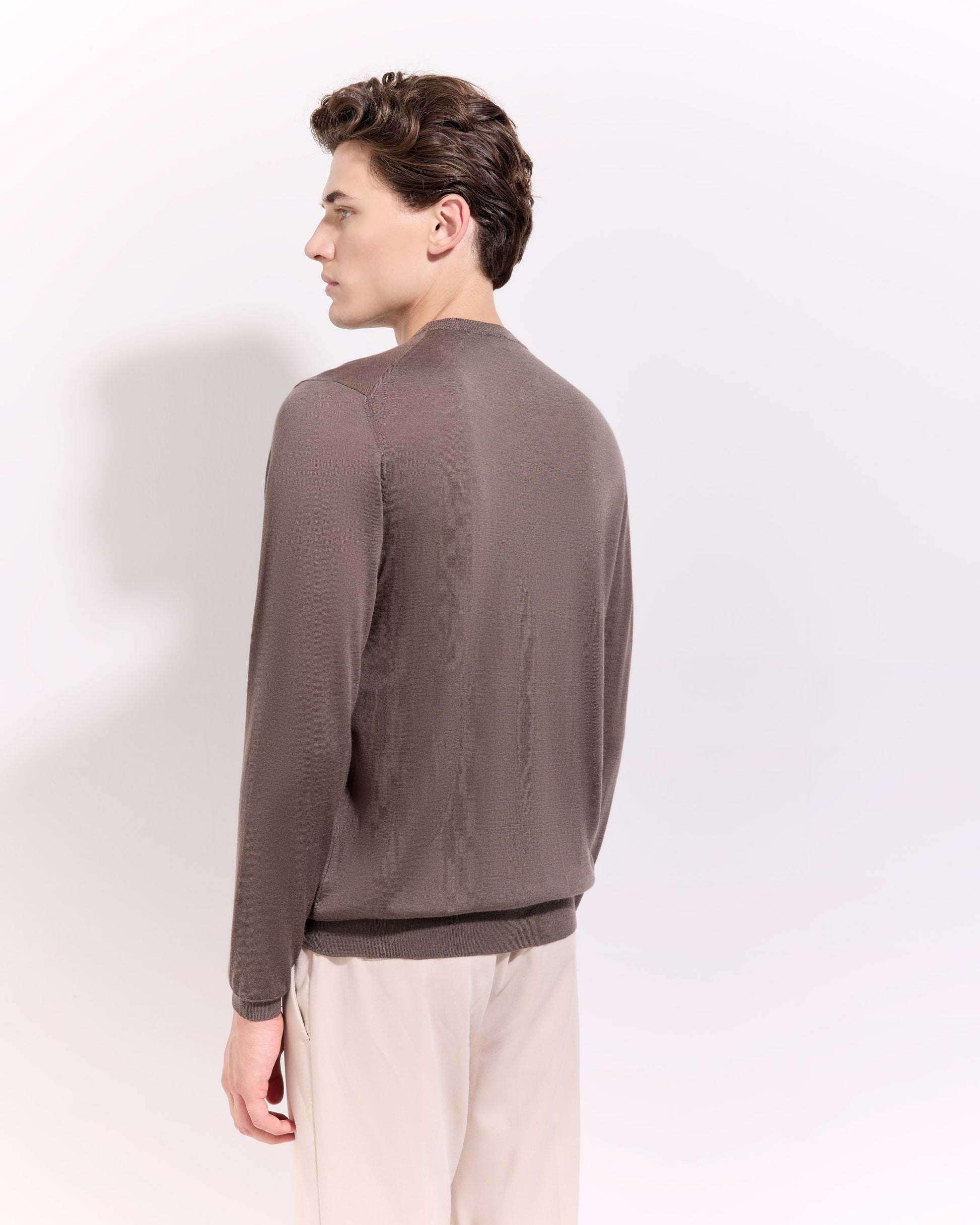 Girocollo lana seta cashmere cacao