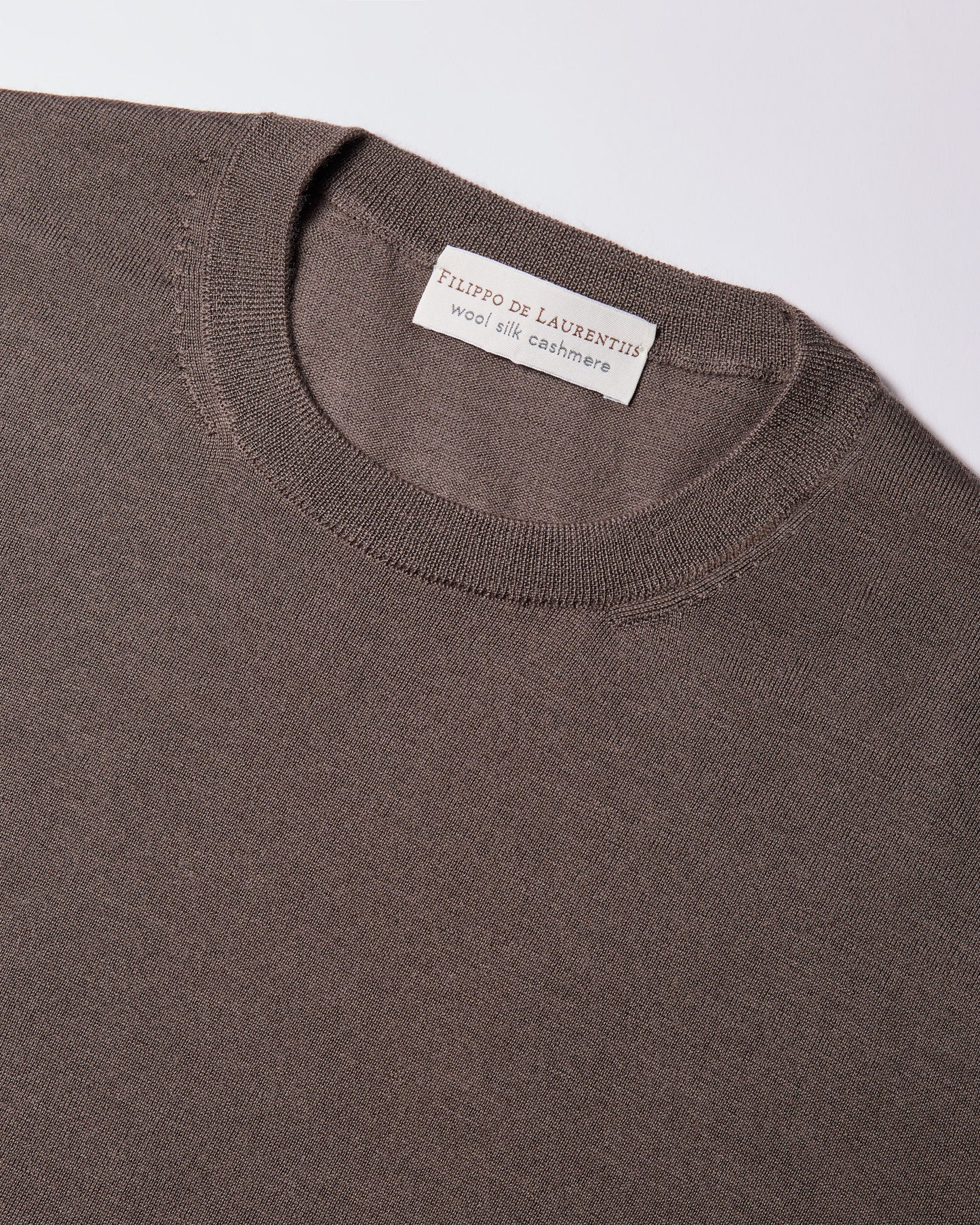 Girocollo lana seta cashmere cacao