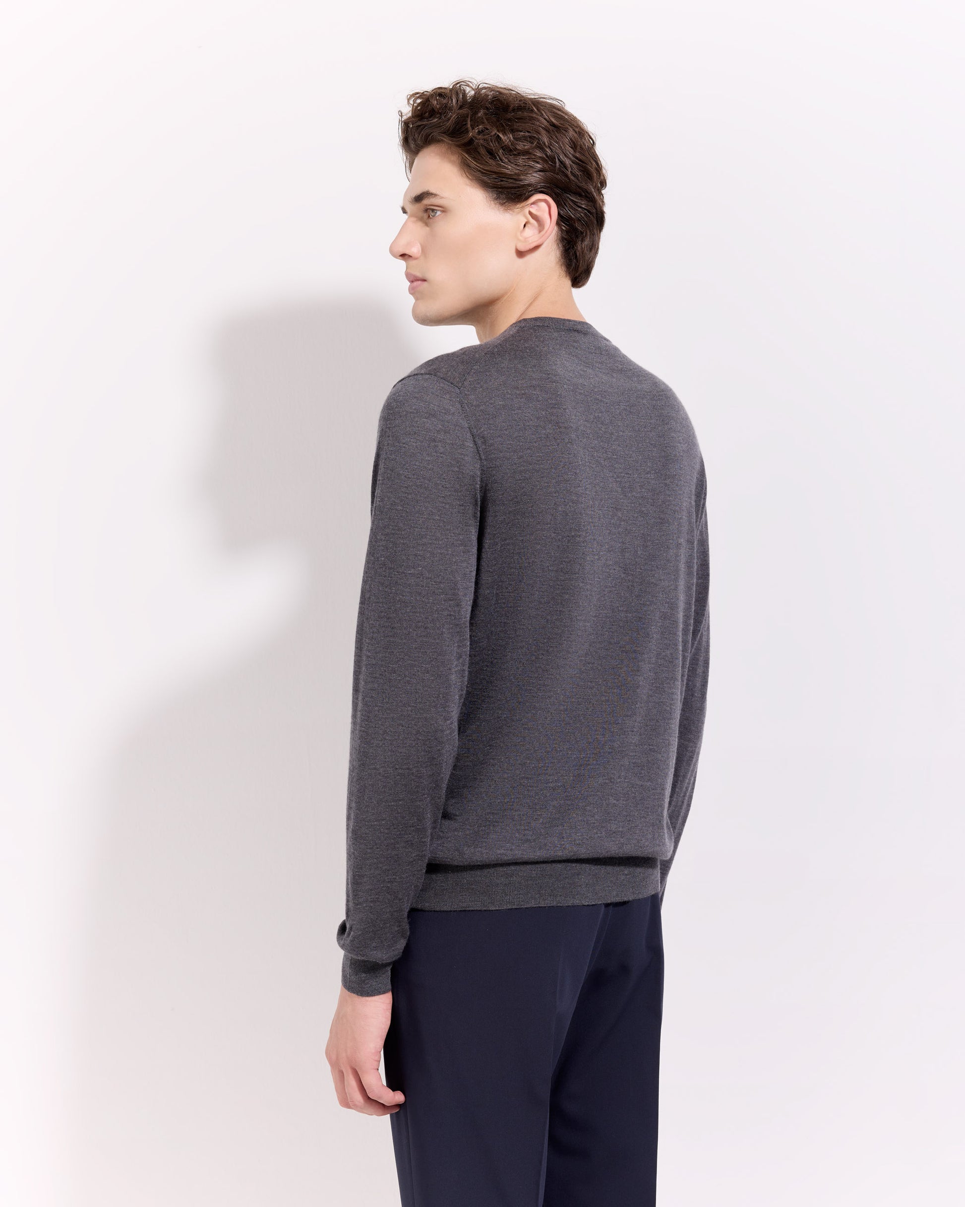 Girocollo lana seta cashmere grafite