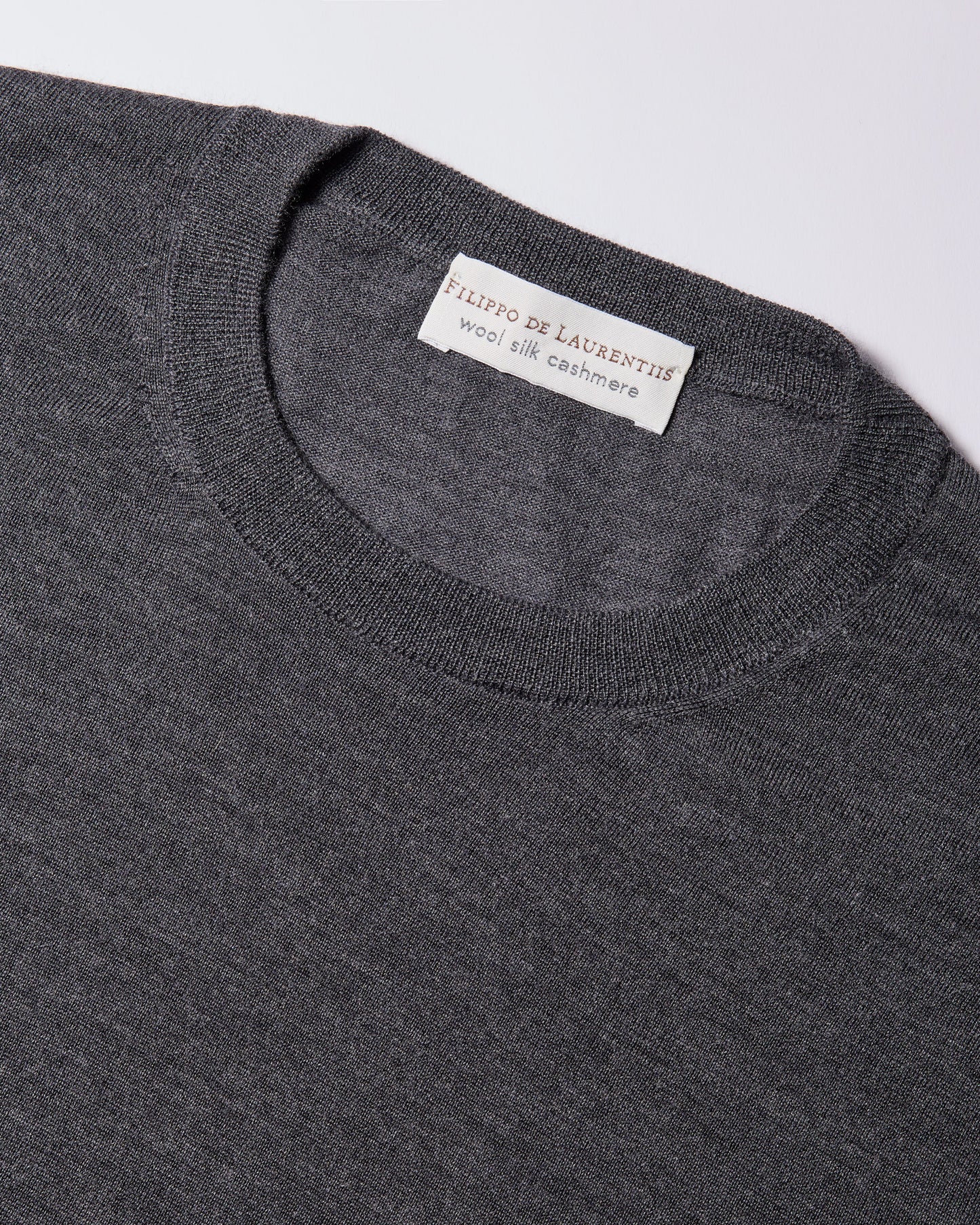 Girocollo lana seta cashmere grafite