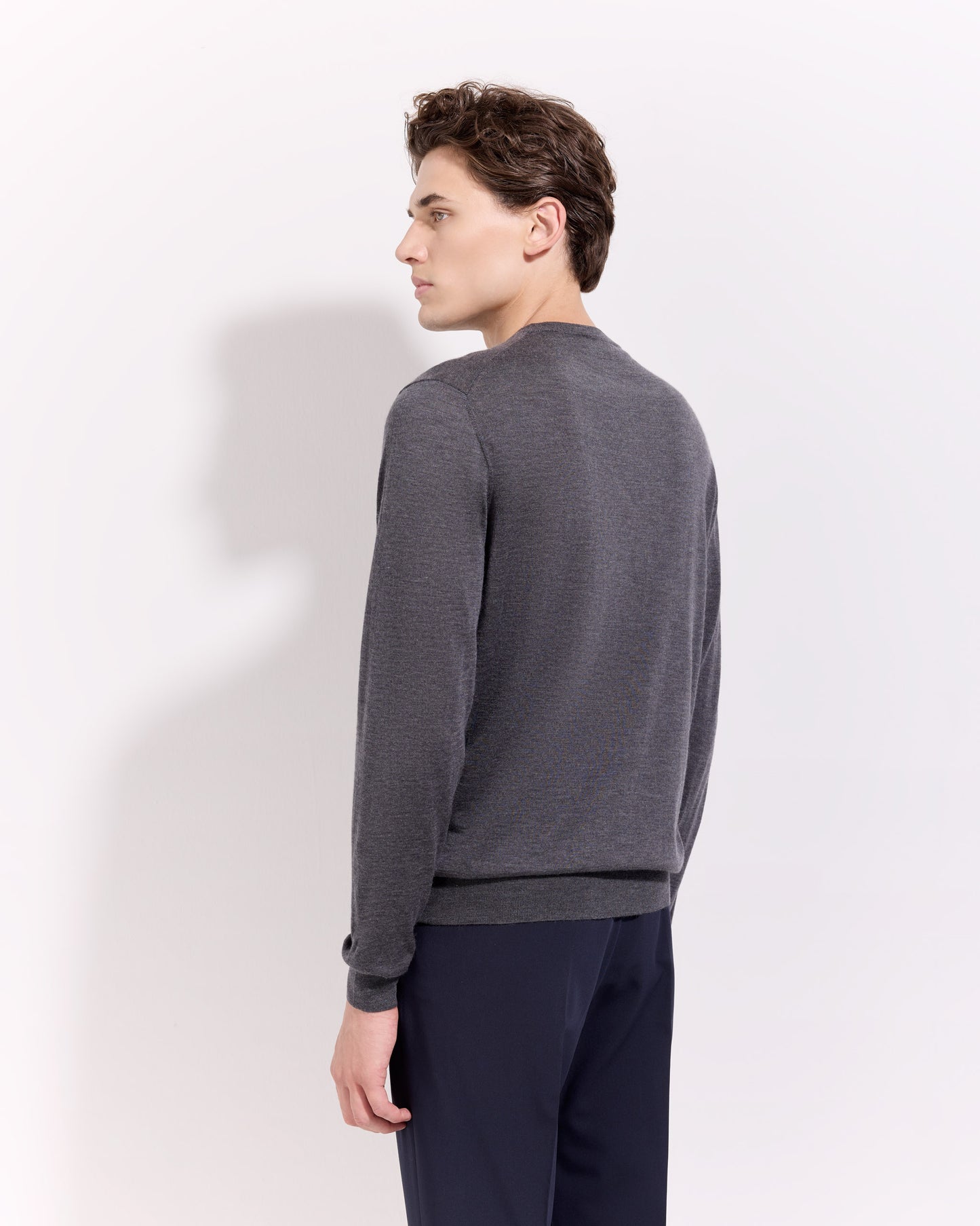 Girocollo lana seta cashmere grafite