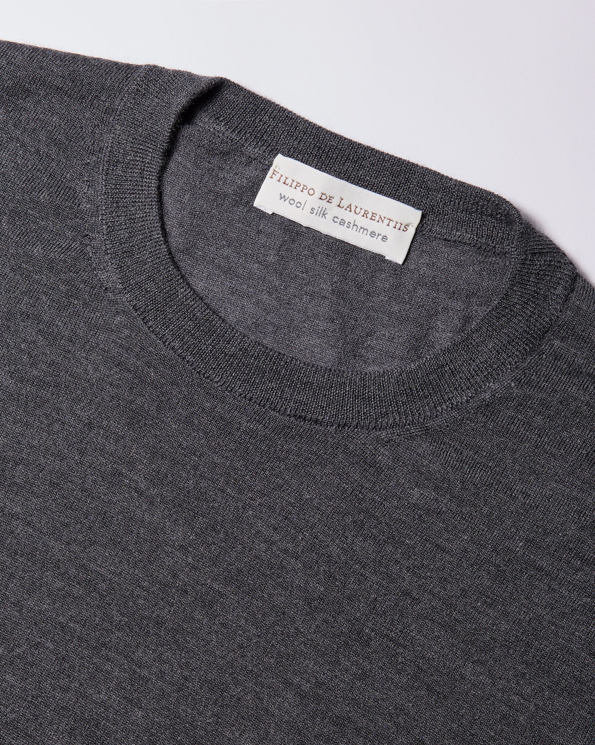 Girocollo lana seta cashmere grafite