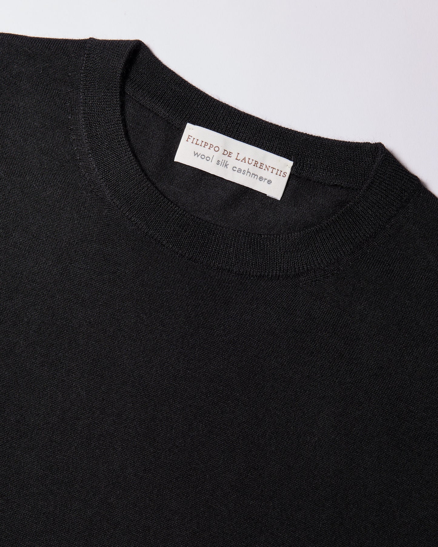 Girocollo lana seta cashmere nero
