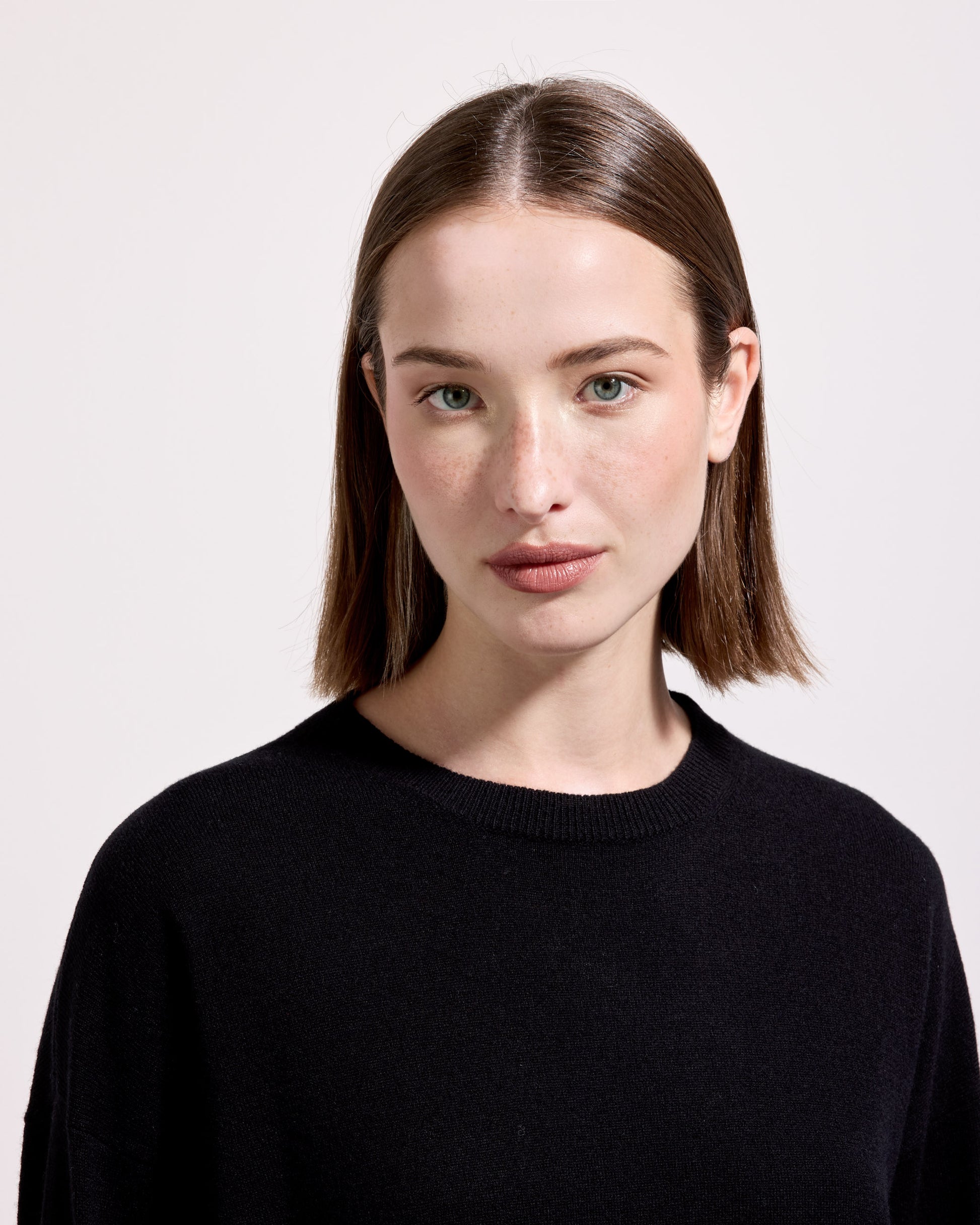 Girocollo lana seta cashmere nero 