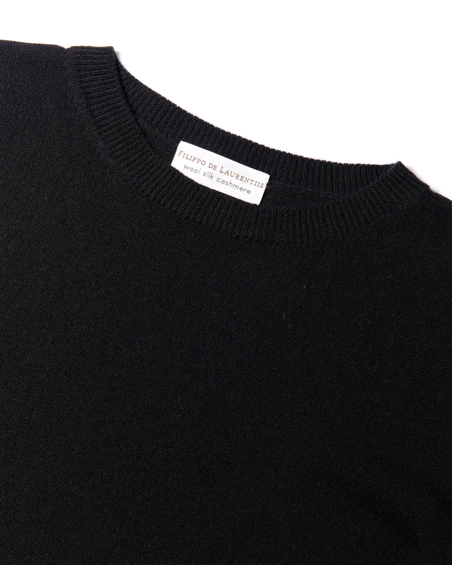 Girocollo lana seta cashmere nero 