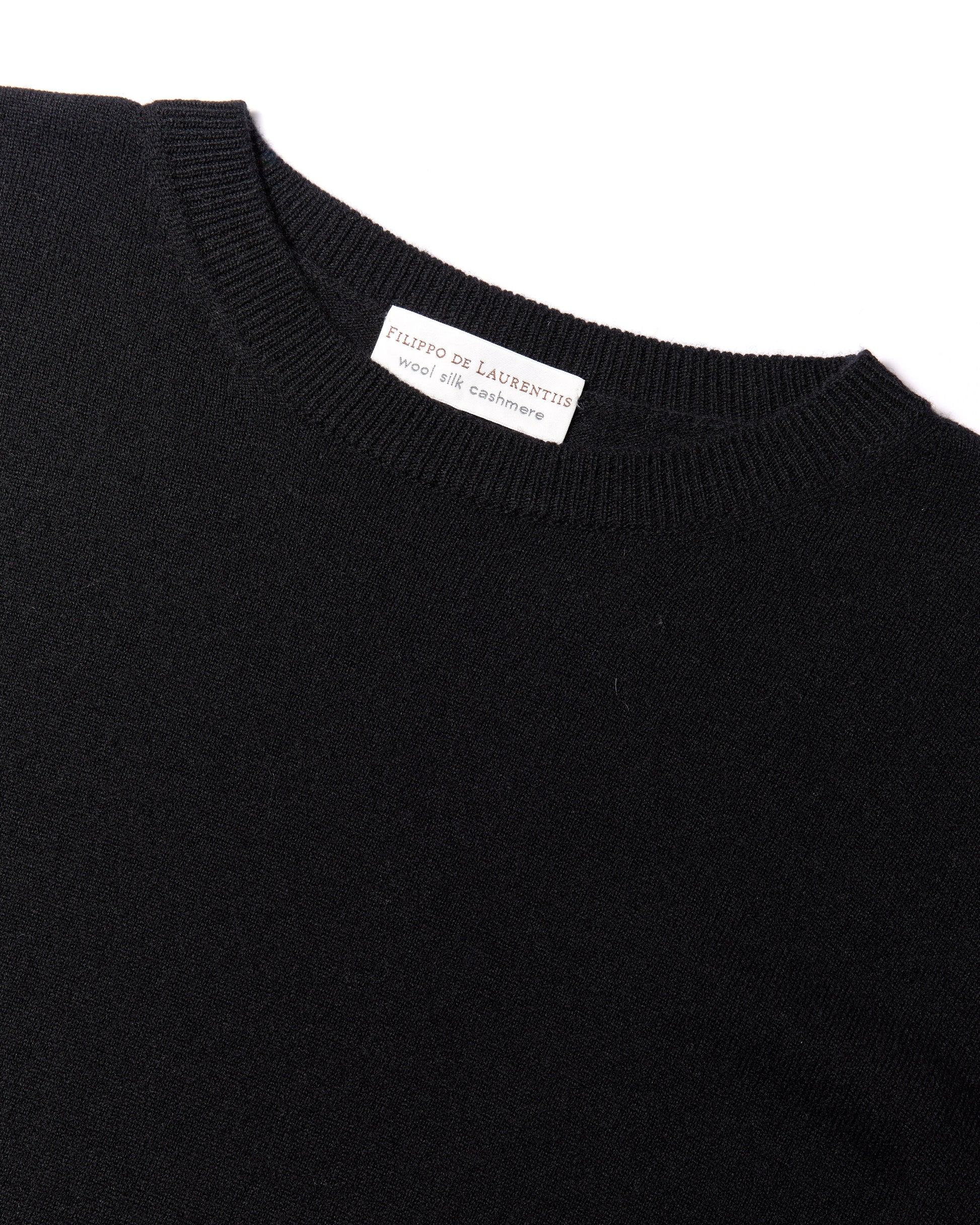 Girocollo lana seta cashmere nero 