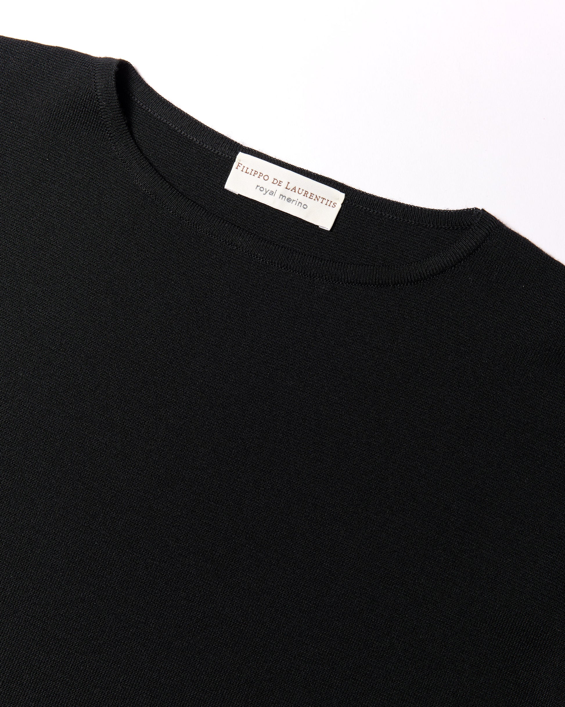 Girocollo punto milano royal merino nero 
