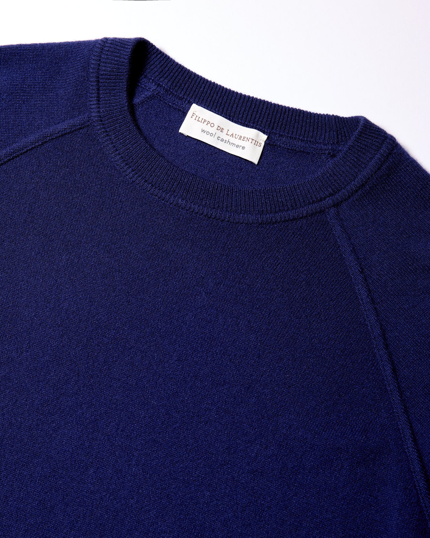 Girocollo raglan lana cashmere blu zaffiro