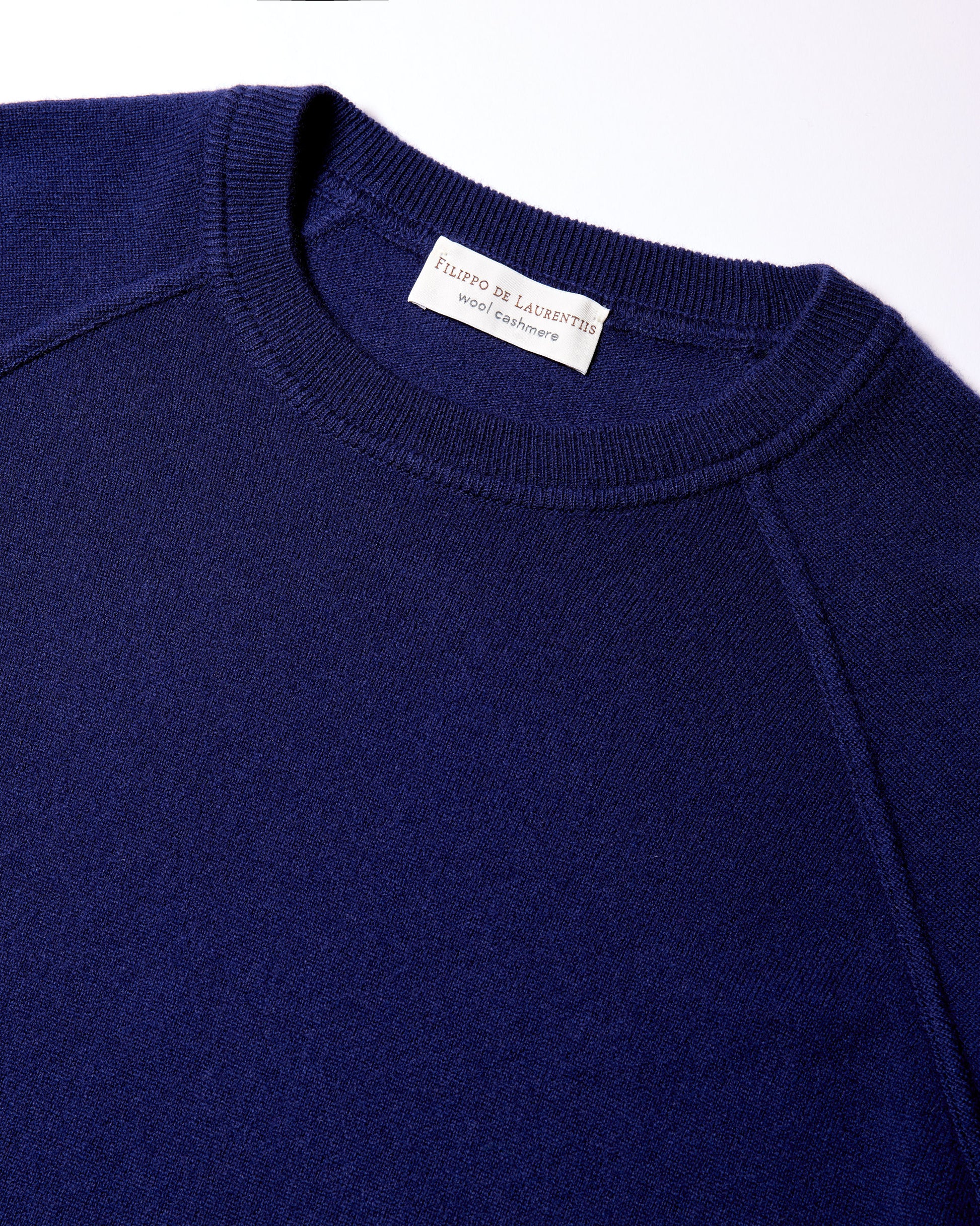 Girocollo raglan lana cashmere blu zaffiro