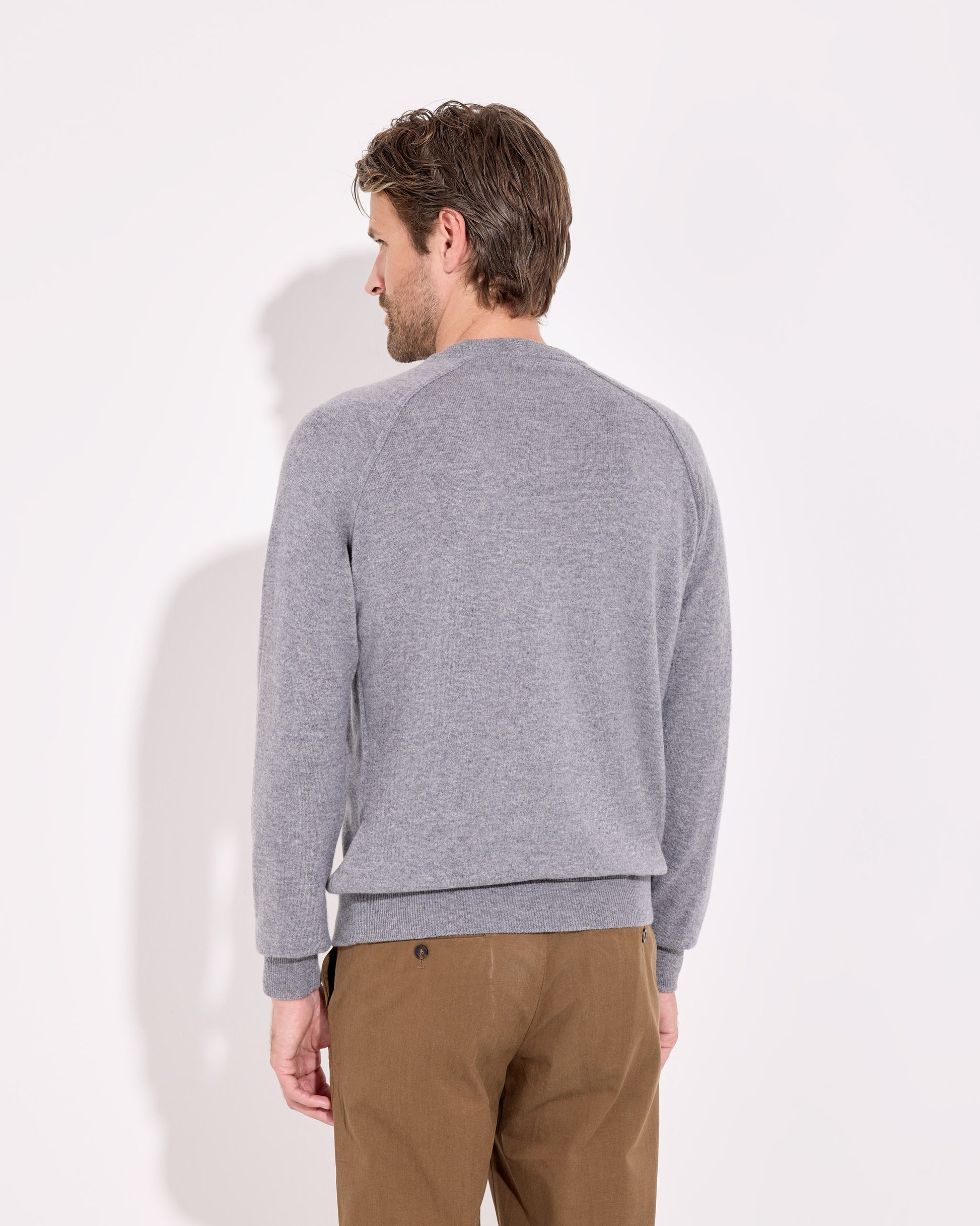 Girocollo raglan lana cashmere grigio