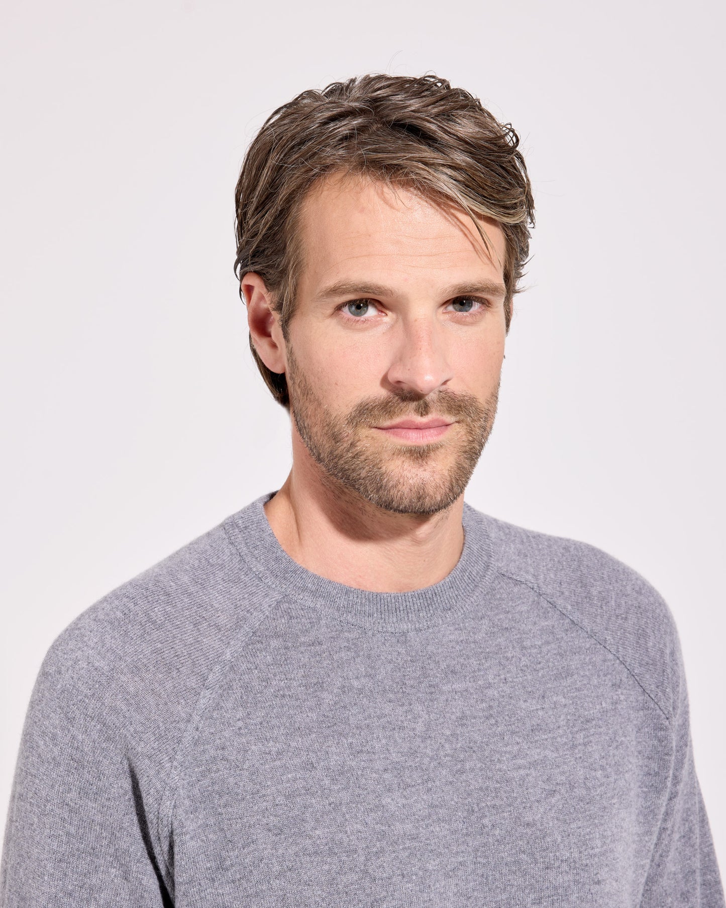 Girocollo raglan lana cashmere grigio