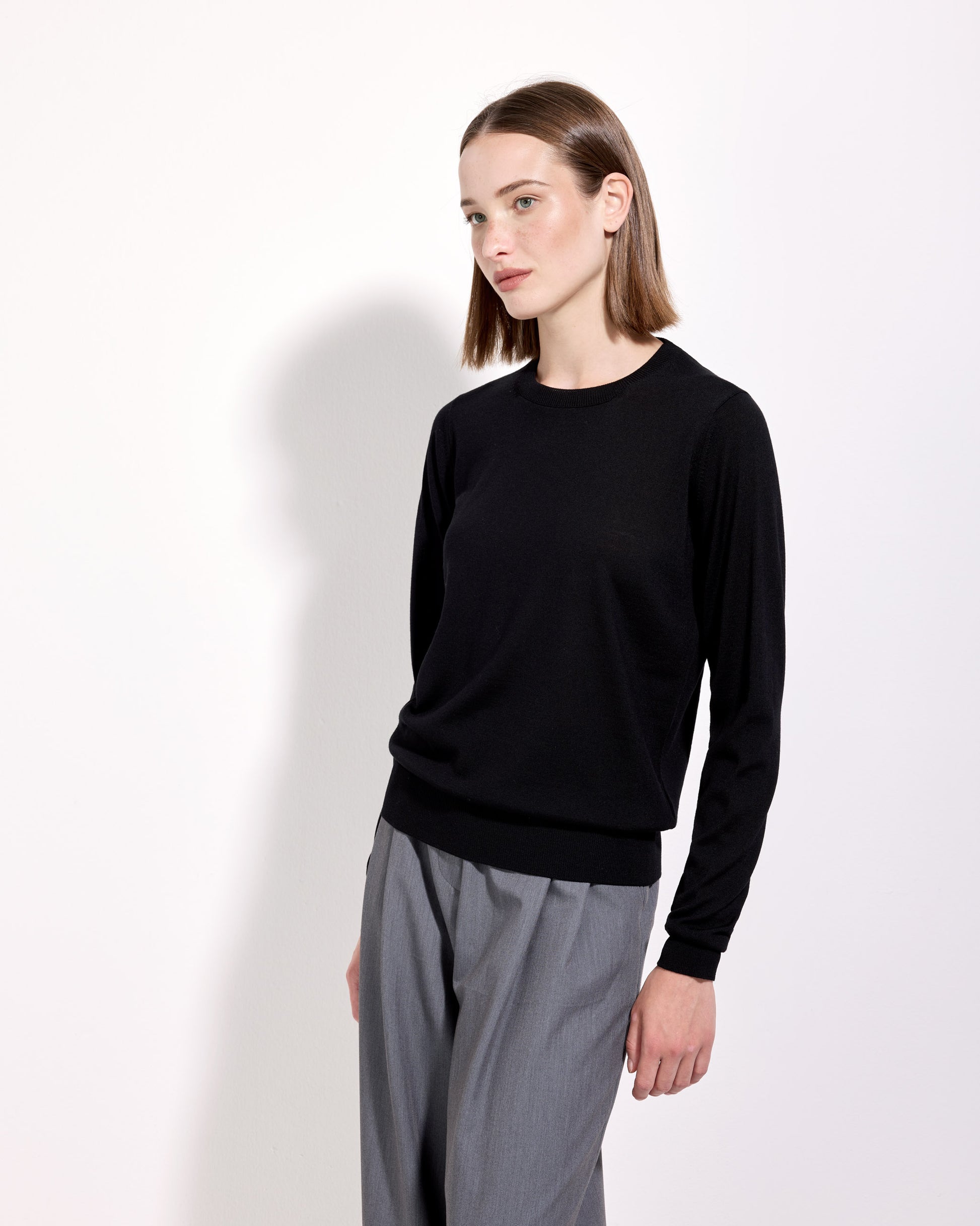 Girocollo royal merino nero 