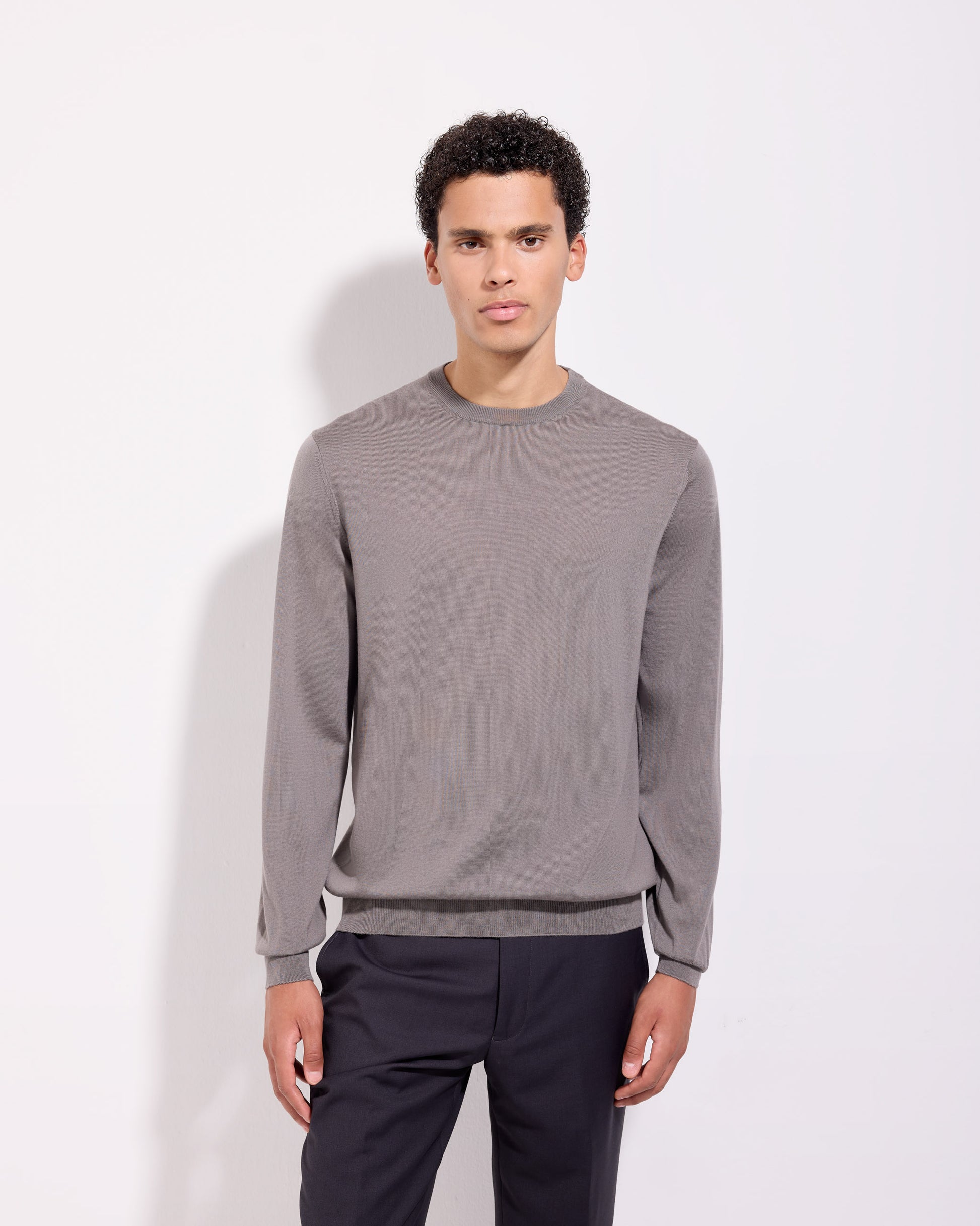 Girocollo royal merino tortora