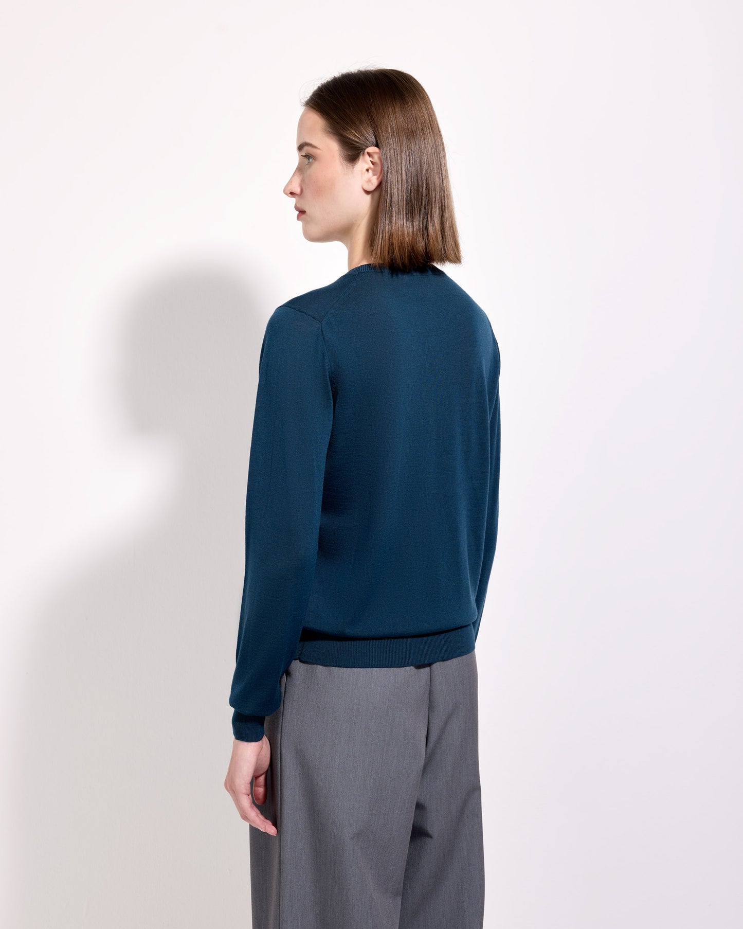 Girocollo royal merino turchese scuro