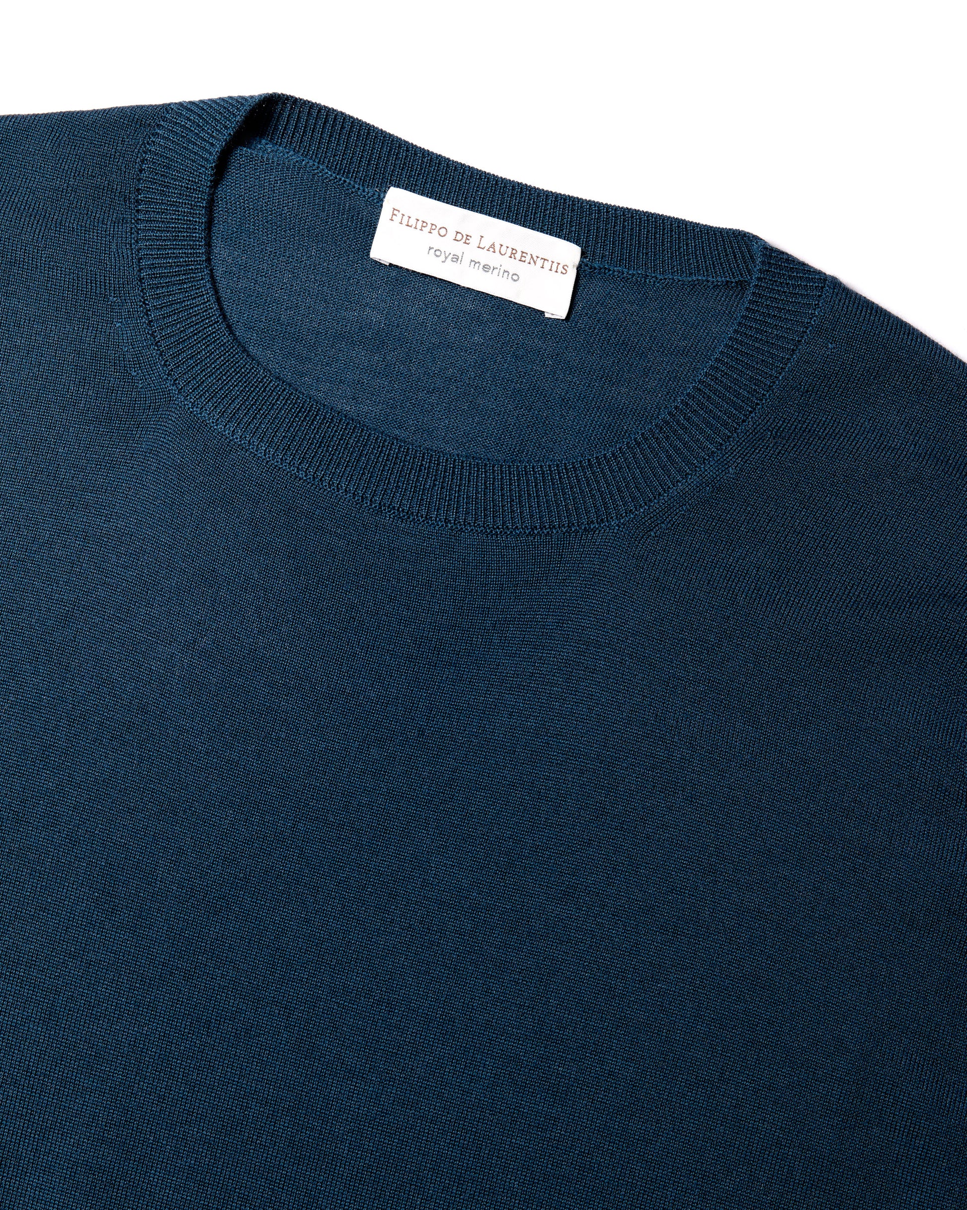 Girocollo royal merino turchese scuro