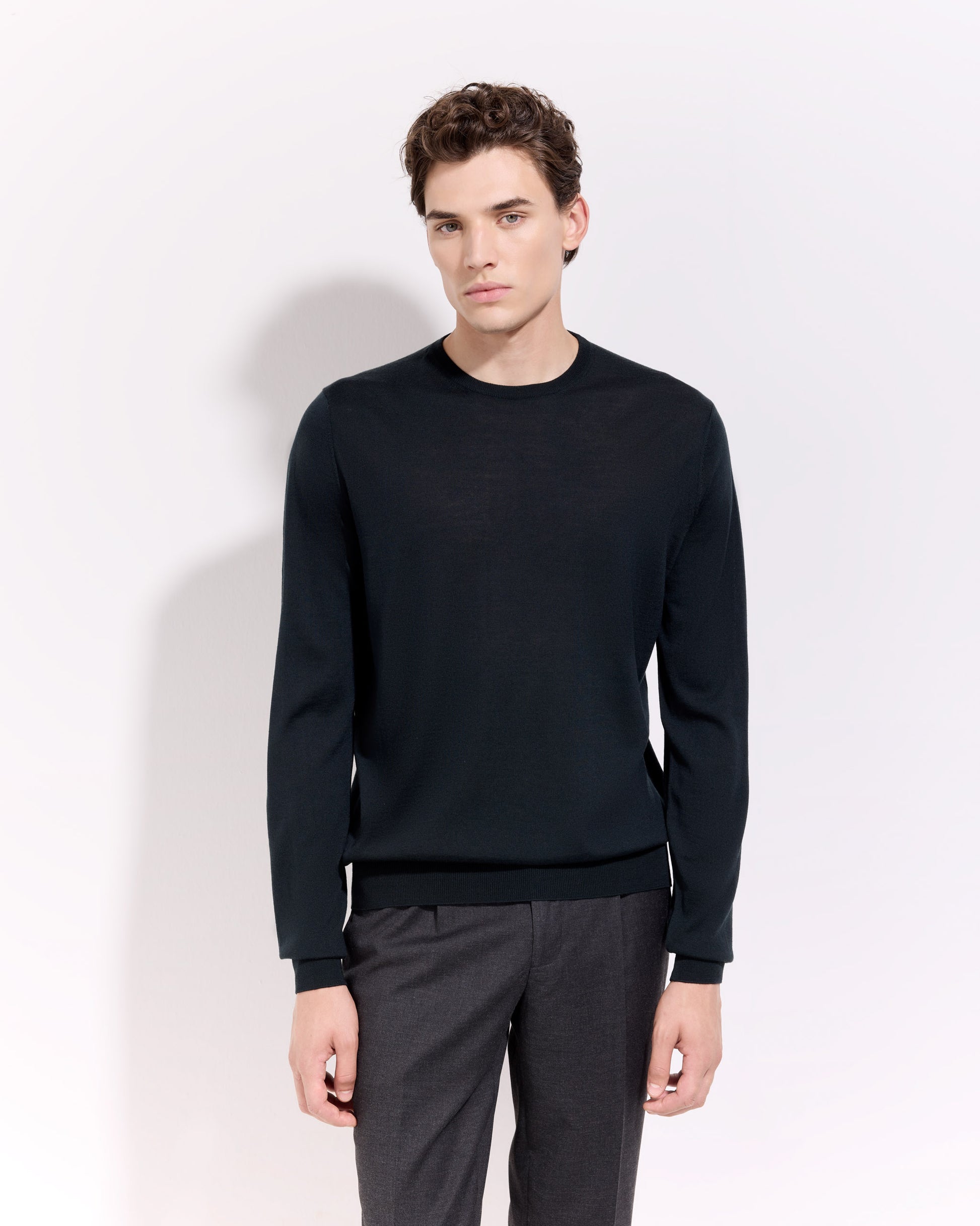 Girocollo royal merino verde scuro
