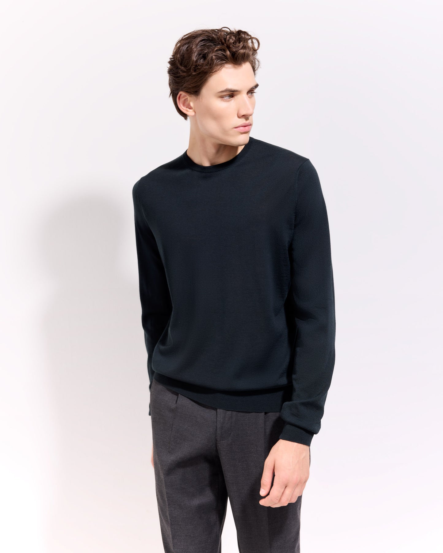 Girocollo royal merino verde scuro