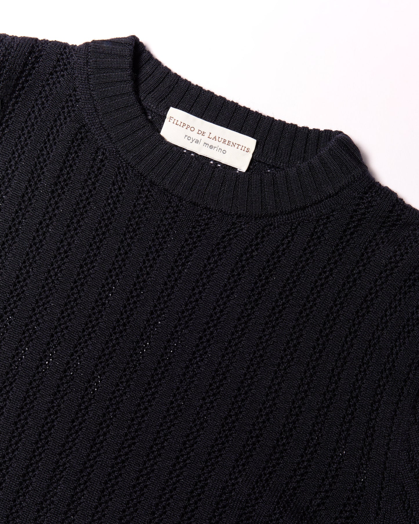 Girocollo traforatino royal merino blu navy