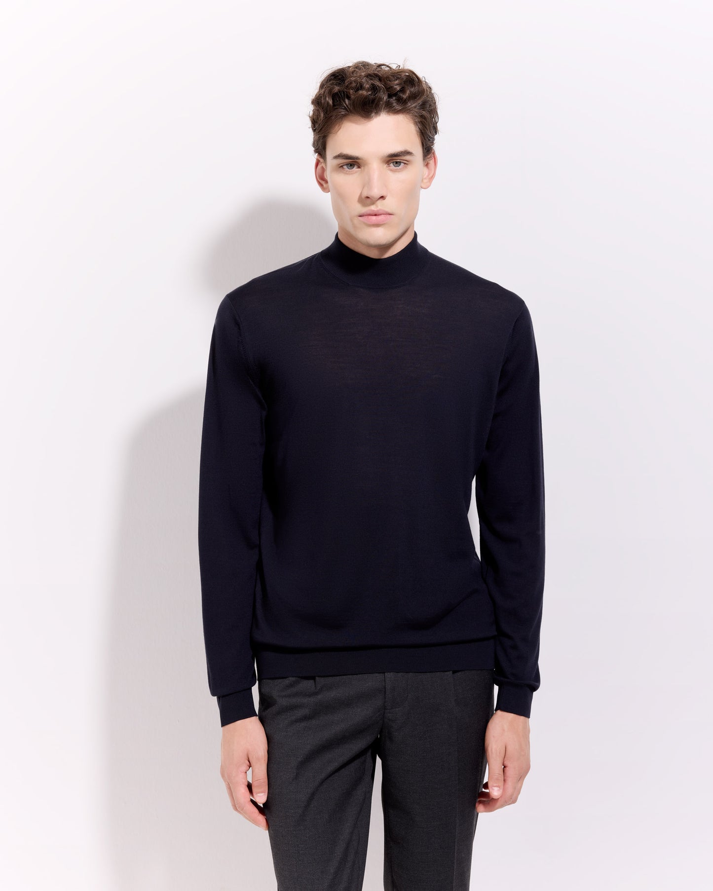 Lupetto 180s merino blu navy