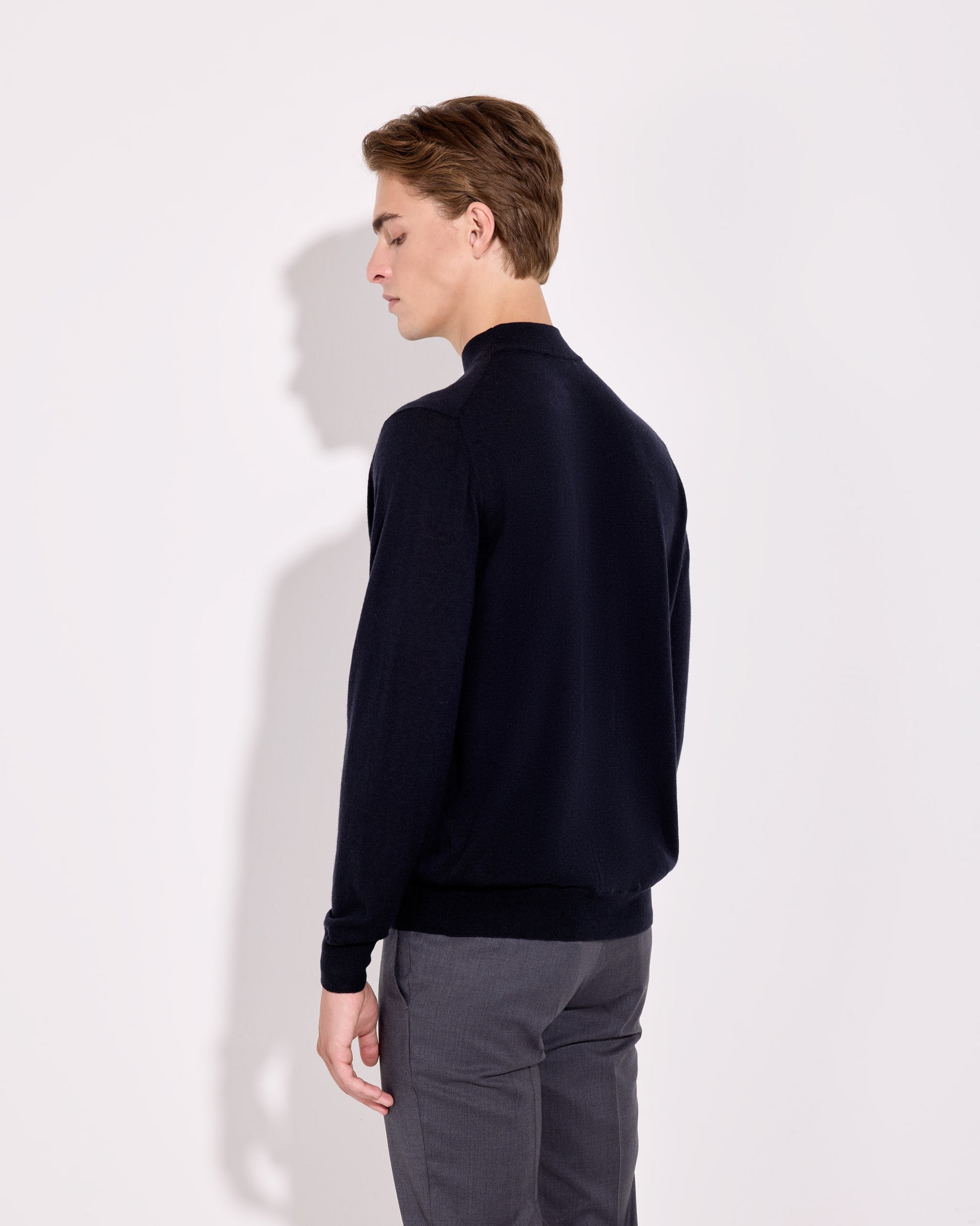 Lupetto lana cashmere blu navy