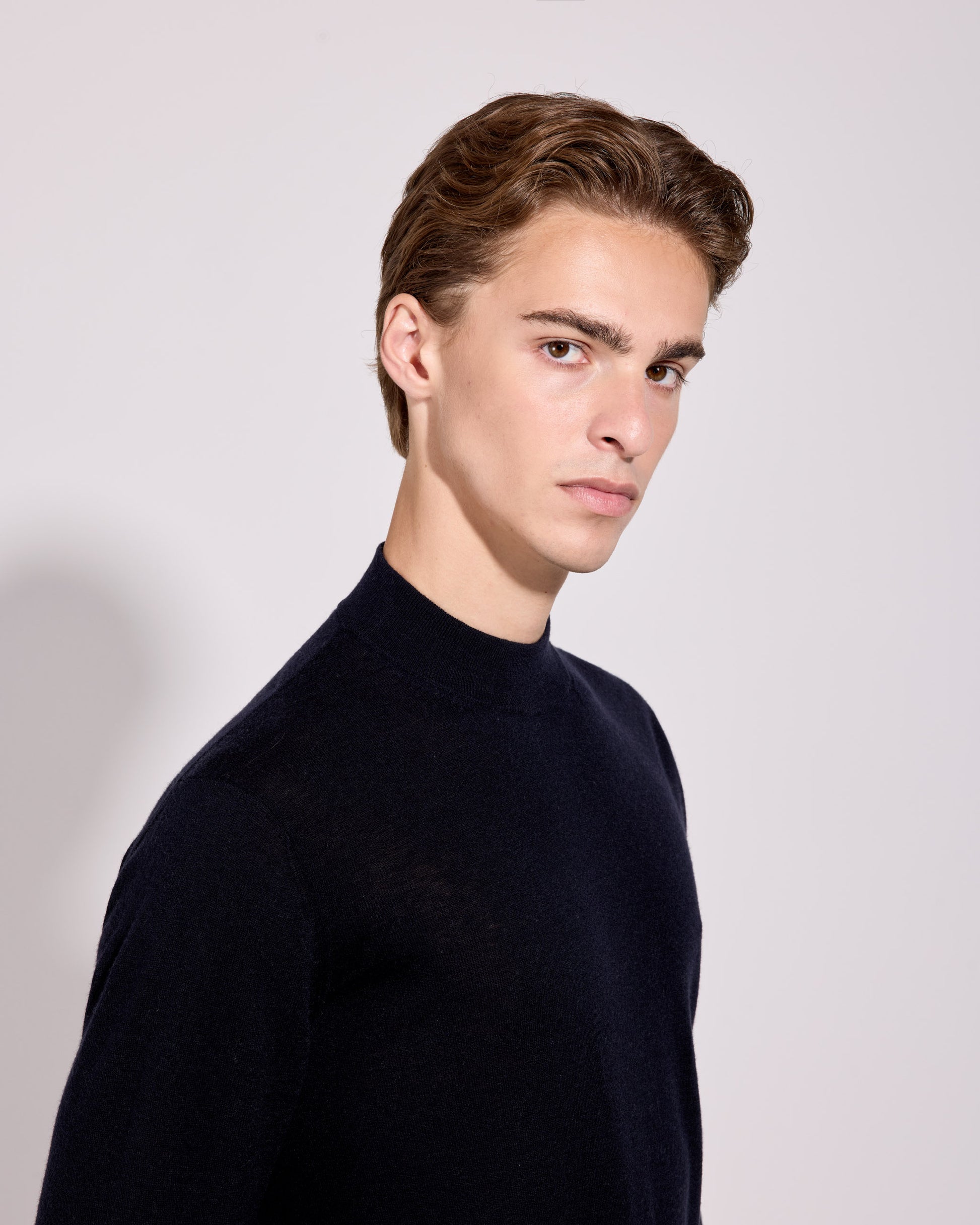 Lupetto lana cashmere blu navy