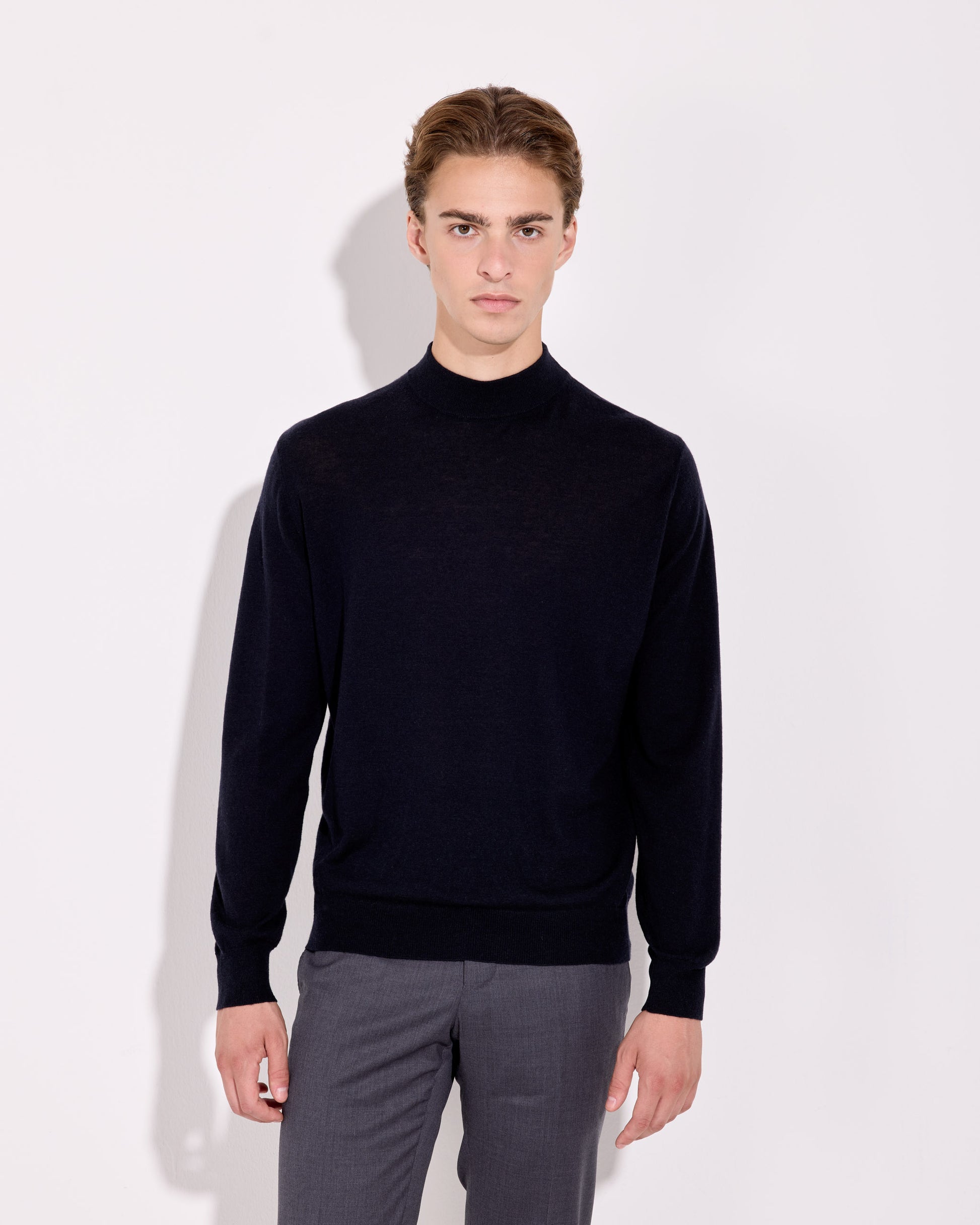 Lupetto lana cashmere blu navy
