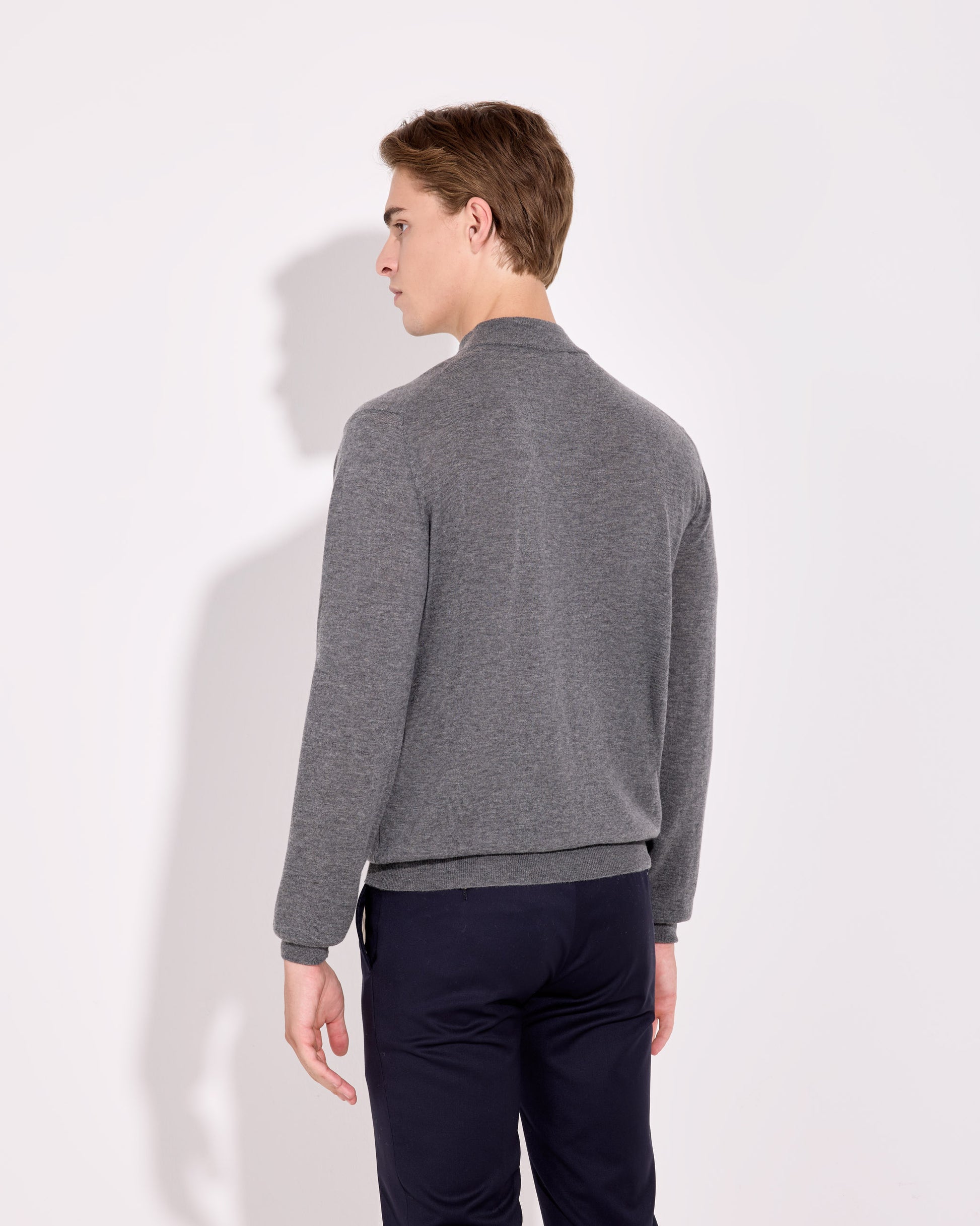 Lupetto lana cashmere grafite