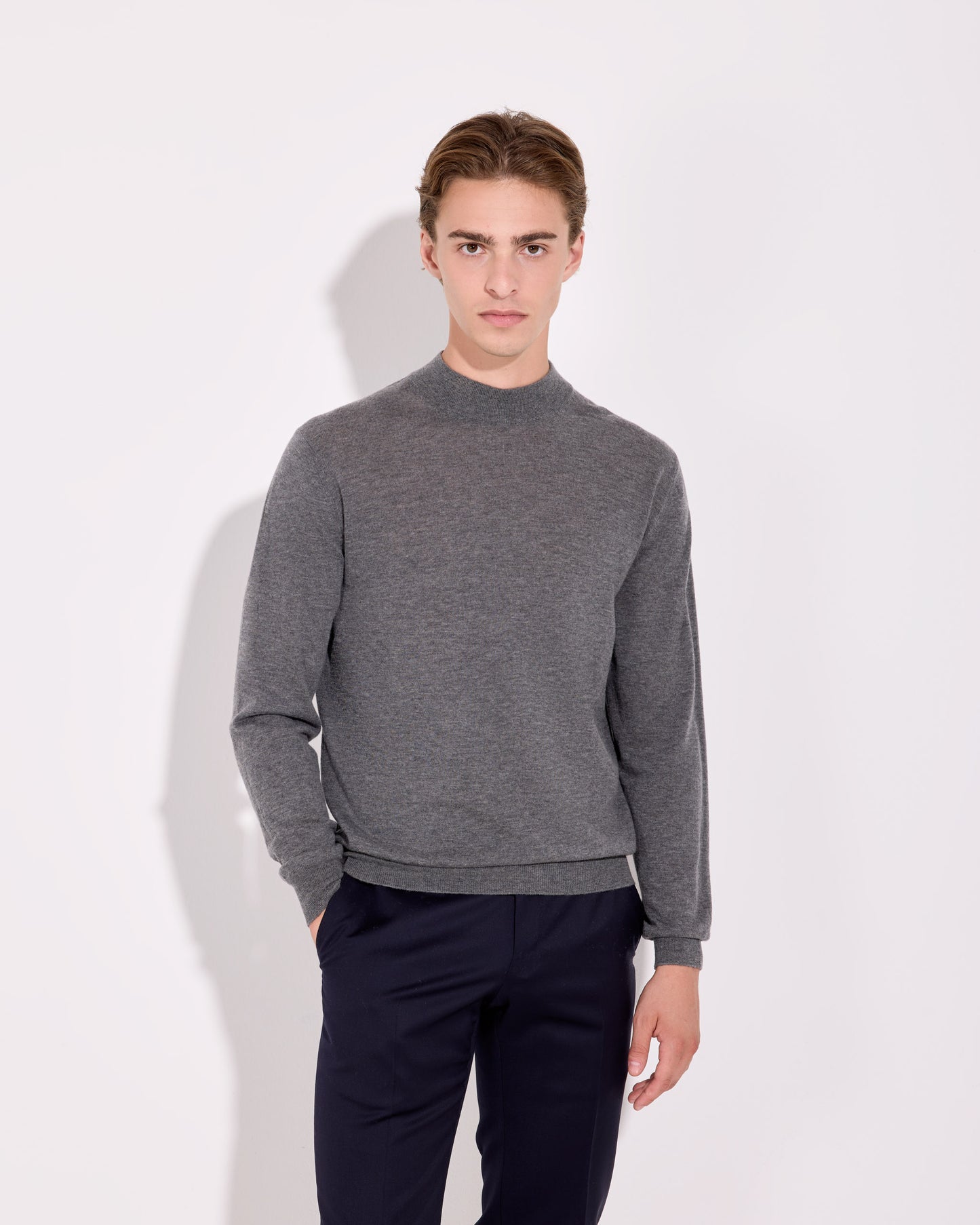 Lupetto lana cashmere grafite