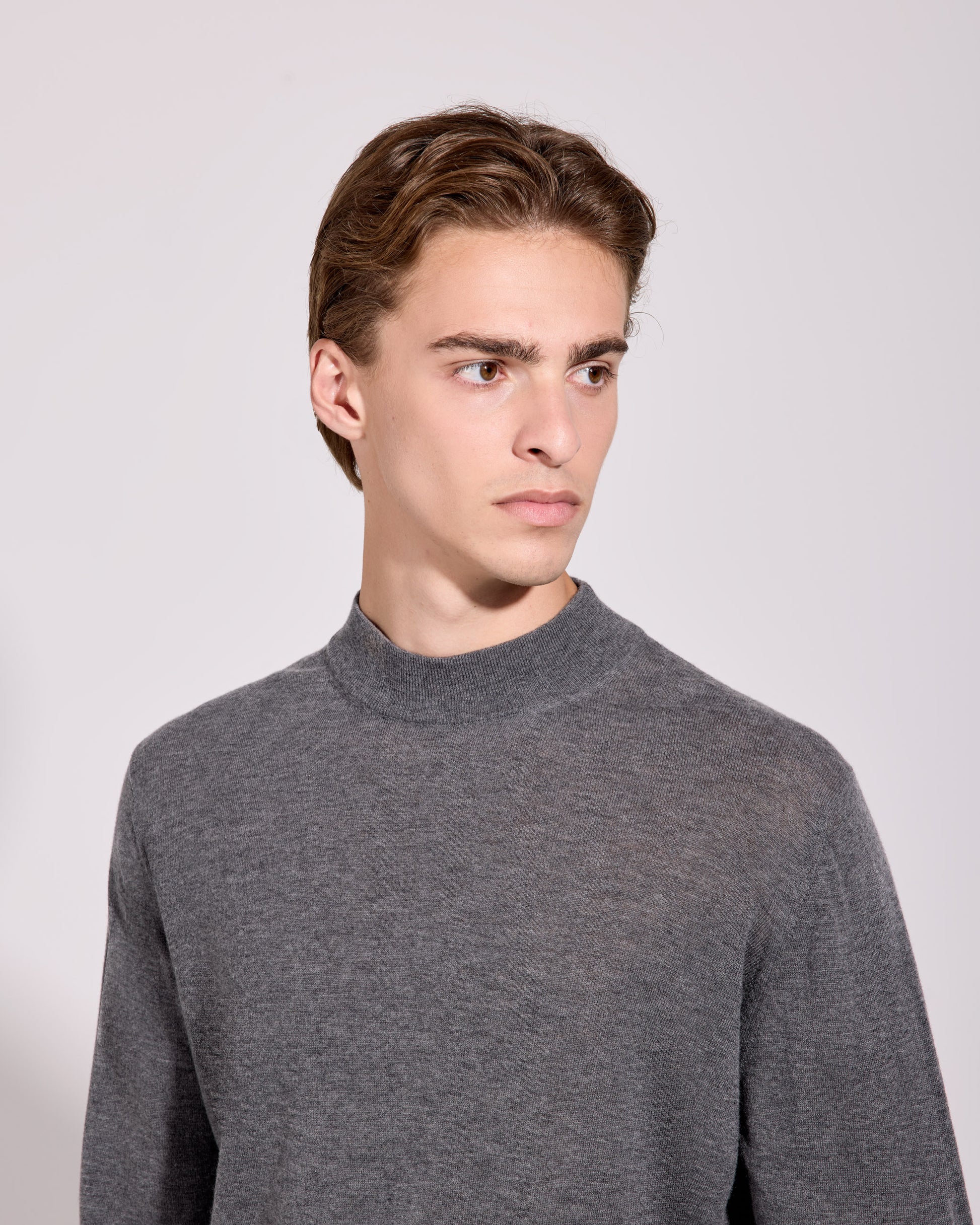 Lupetto lana cashmere grafite