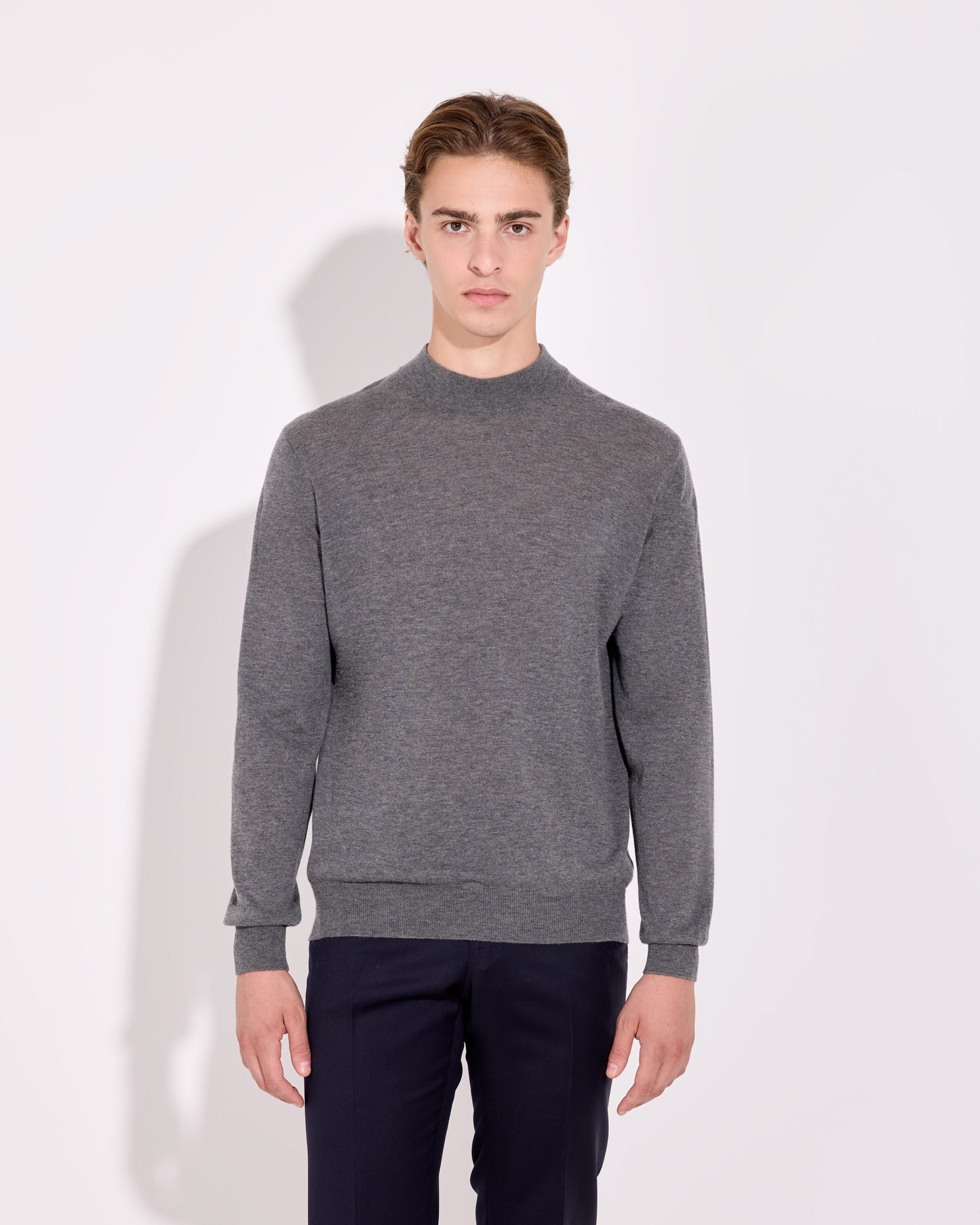 Lupetto lana cashmere grafite