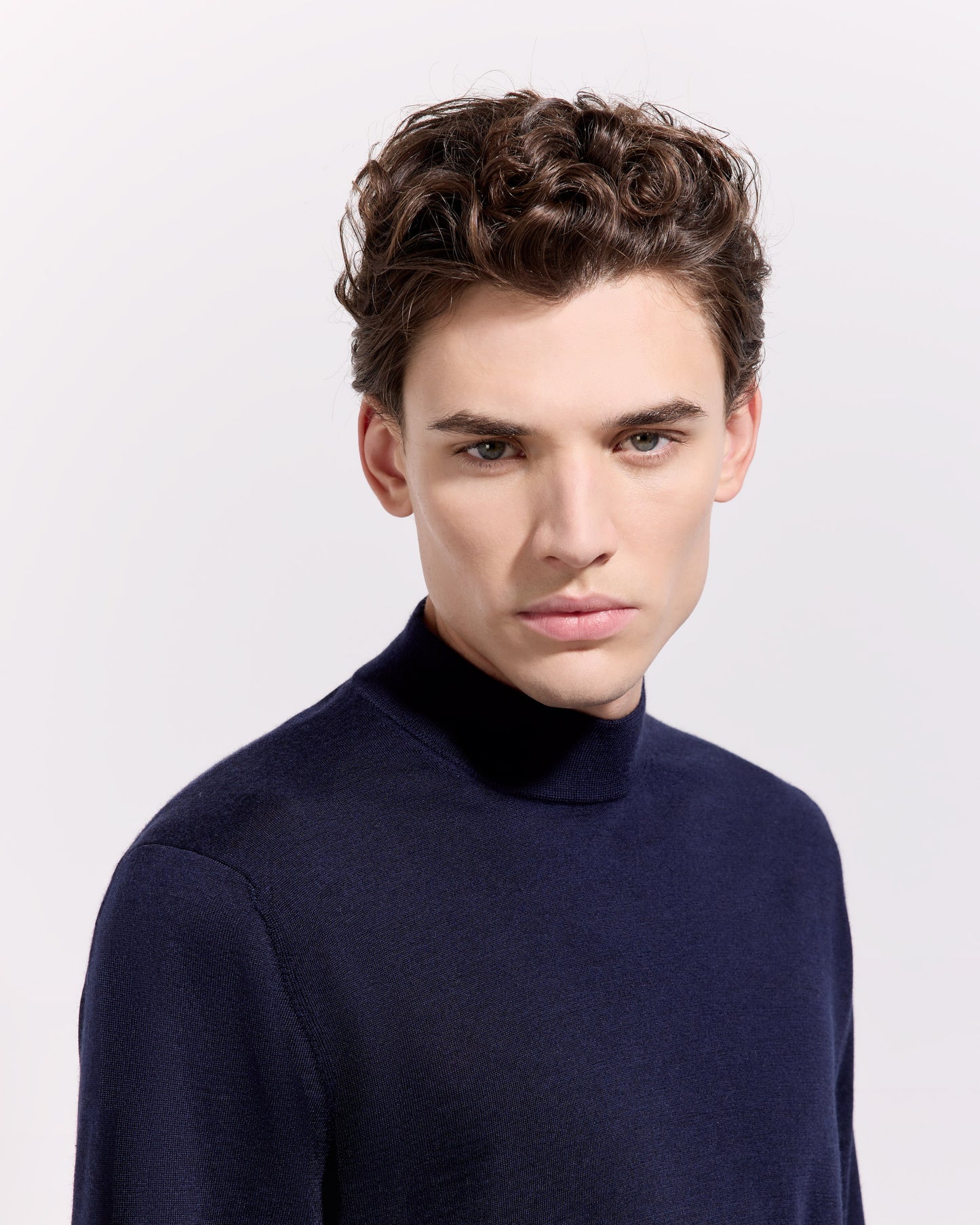 Lupetto lana seta cashmere blu navy